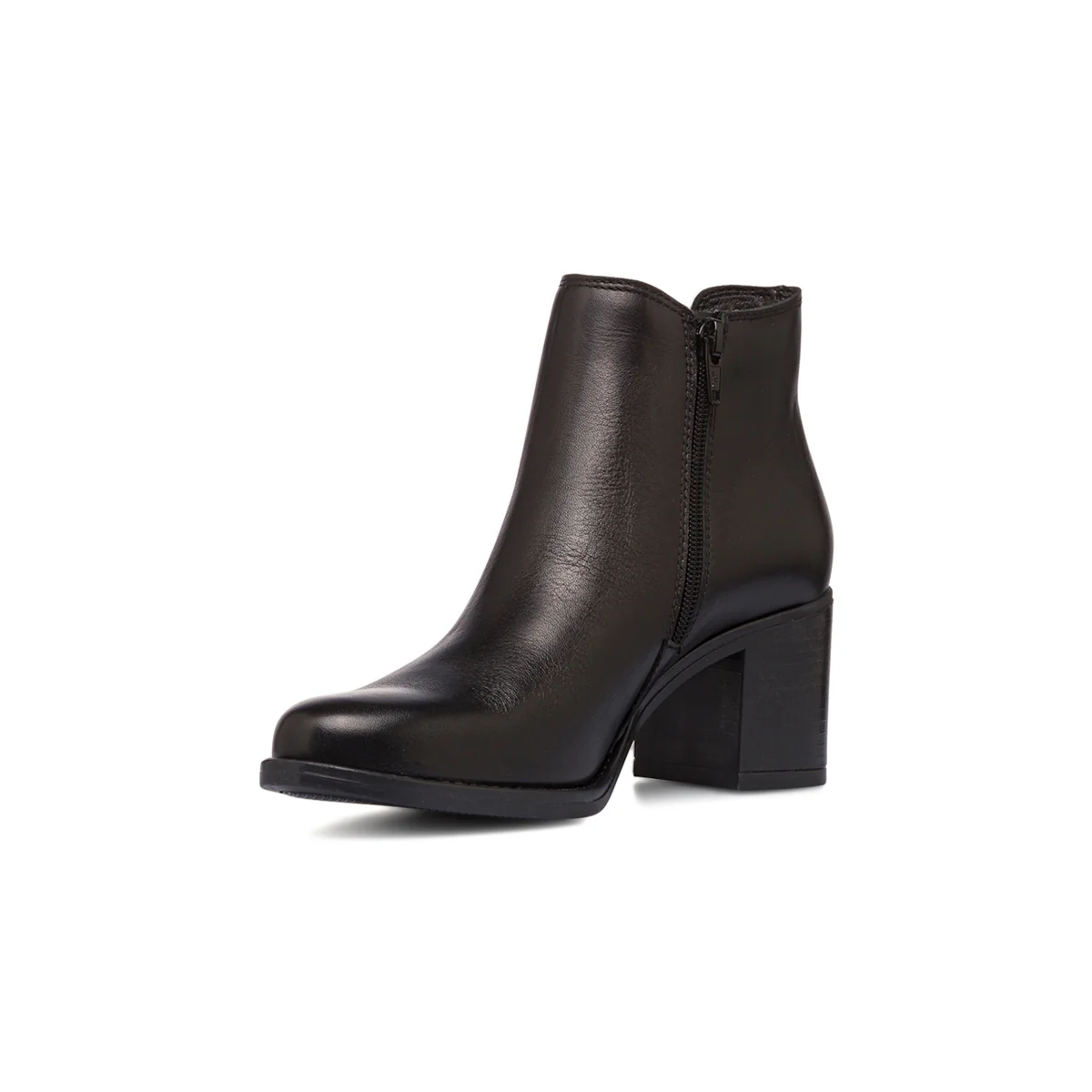 Stivaletti con tacco 6,5 cm da donna neri in pelle P Essentials - Image 5
