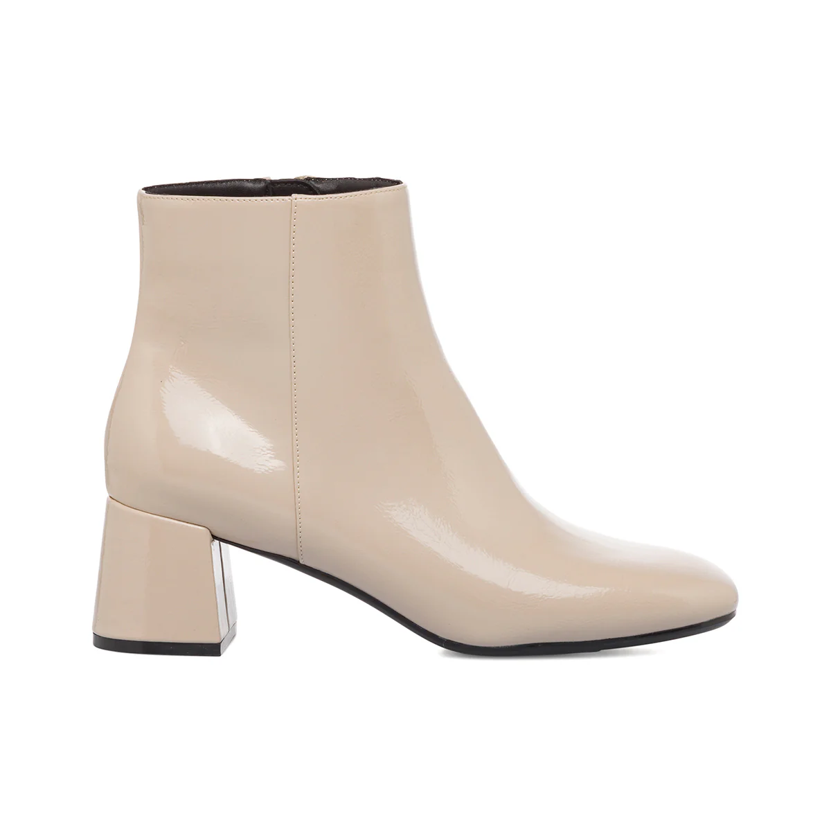 Stivaletti con tacco 6 cm bianco off-white da donna effetto vernice Lora Ferres - Image 4