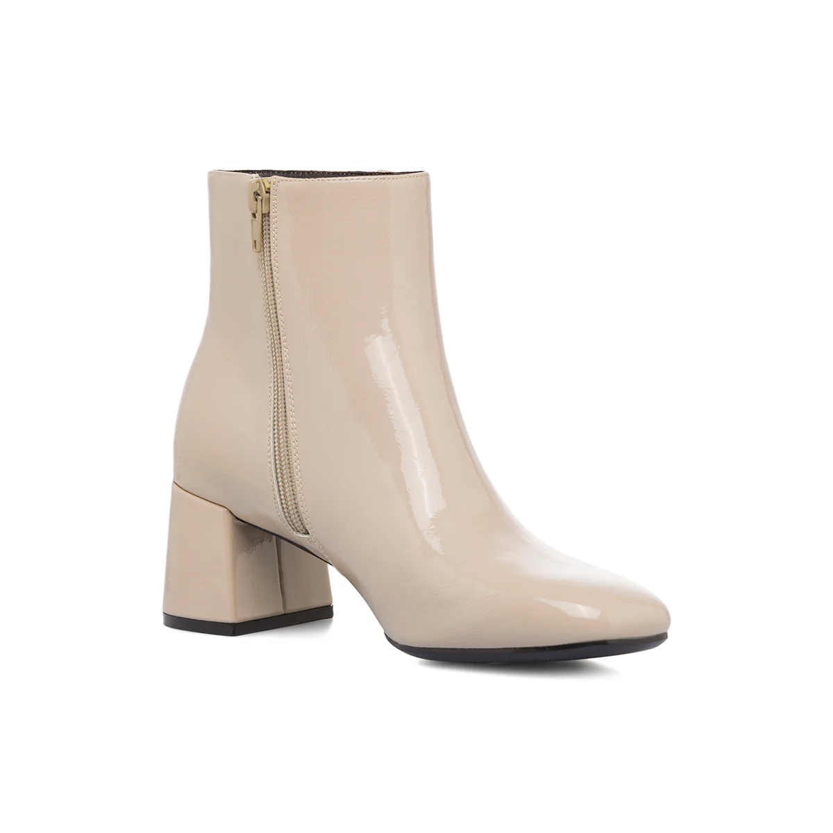 Stivaletti con tacco 6 cm bianco off-white da donna effetto vernice Lora Ferres - Image 8