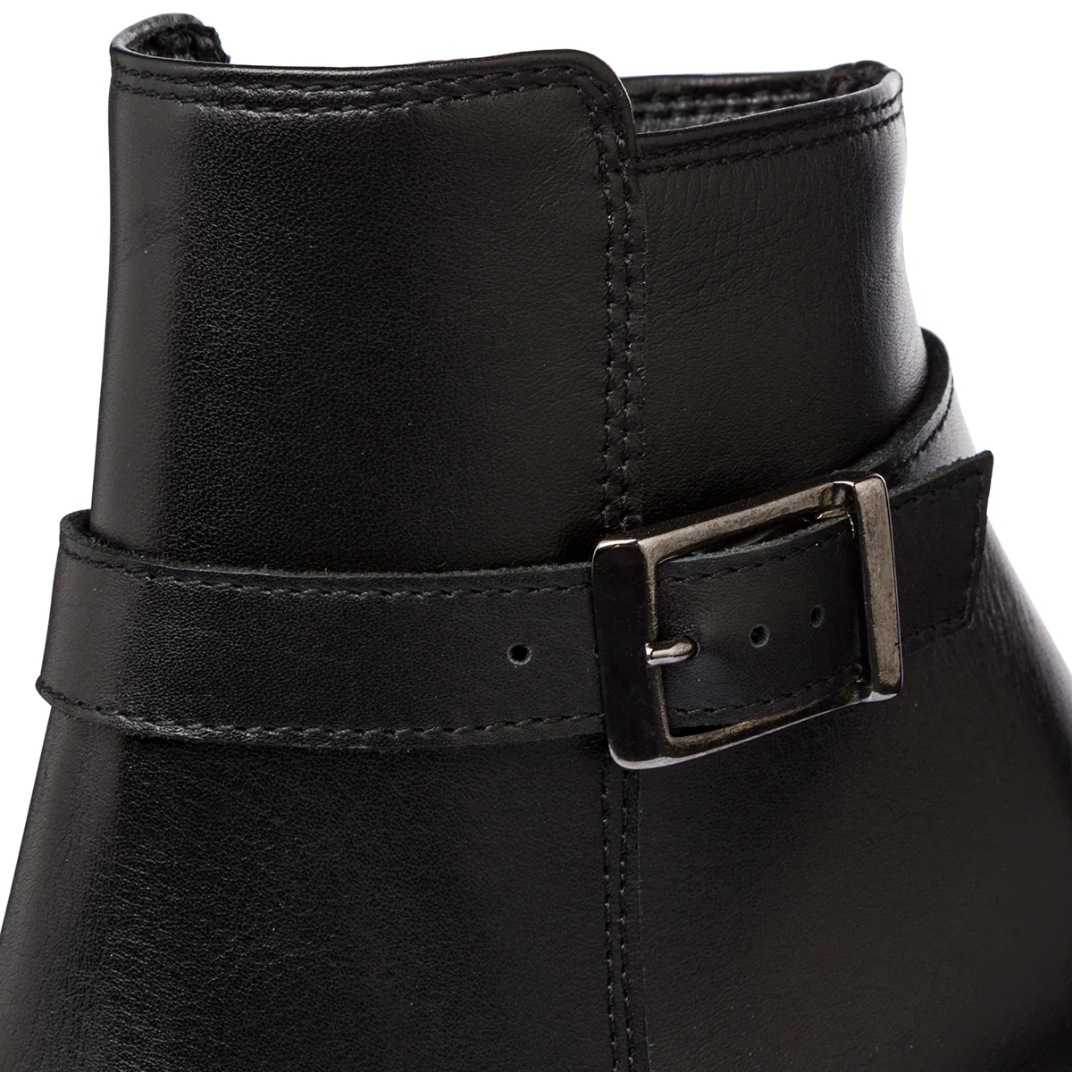 Stivaletti con tacco 8,5 cm da donna neri in pelle con cinturino P Essentials - Image 6