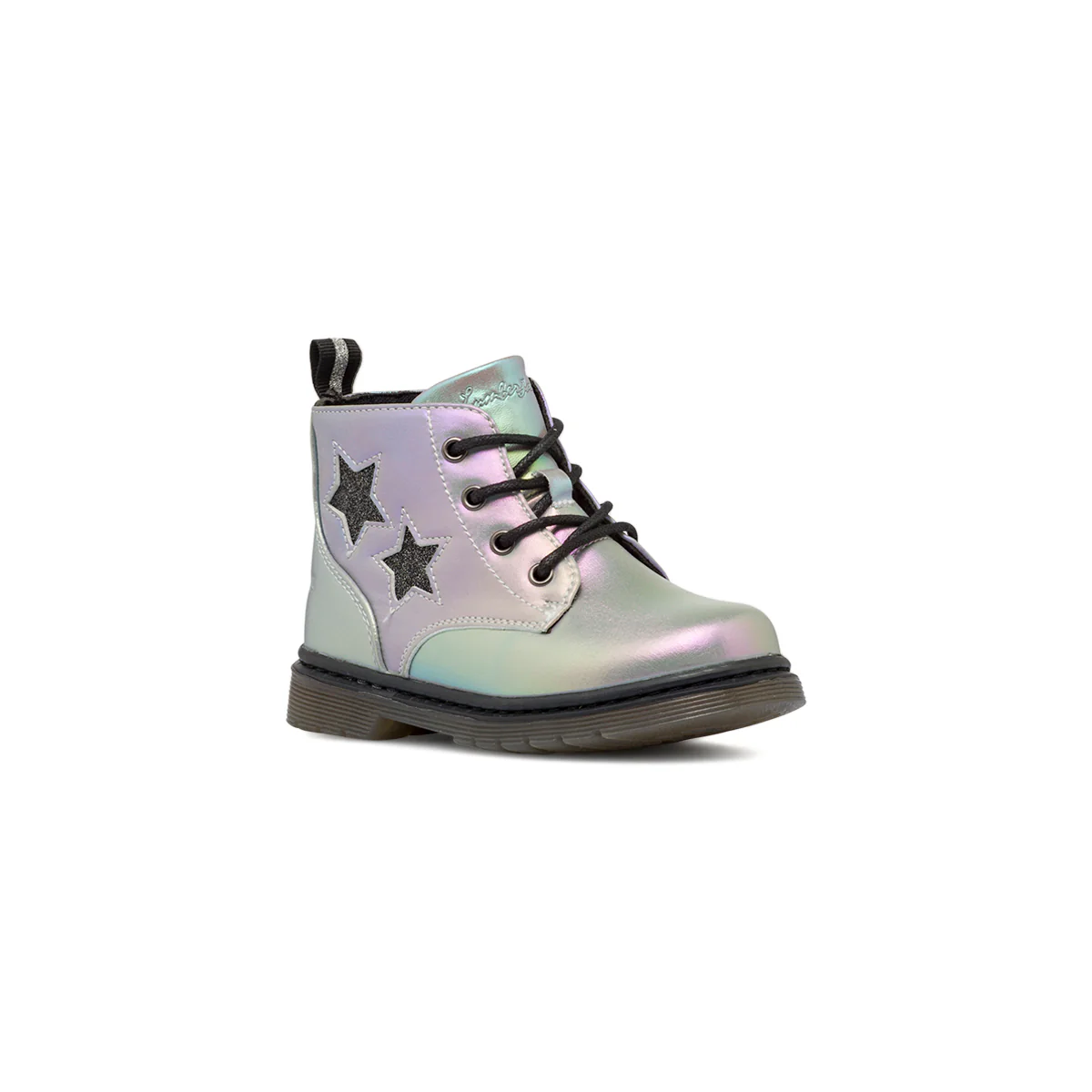 Stivaletti da bambina argento iridescente con stelle glitter nere Lumberjack - Image 2