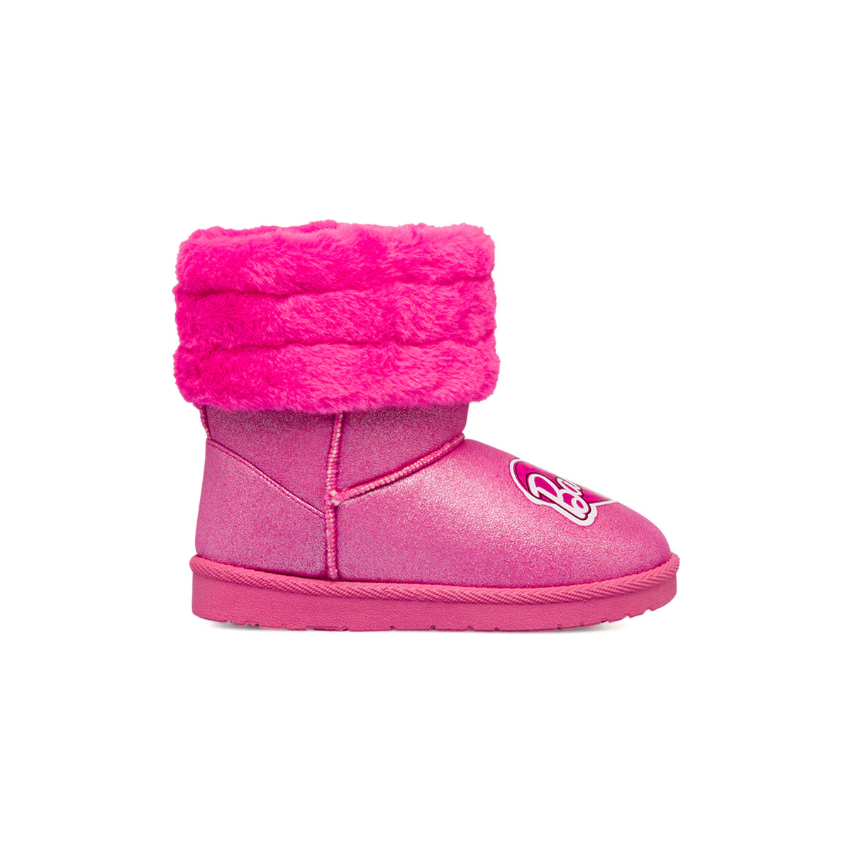 Stivaletti imbottiti da bambina fucsia con logo Barbie