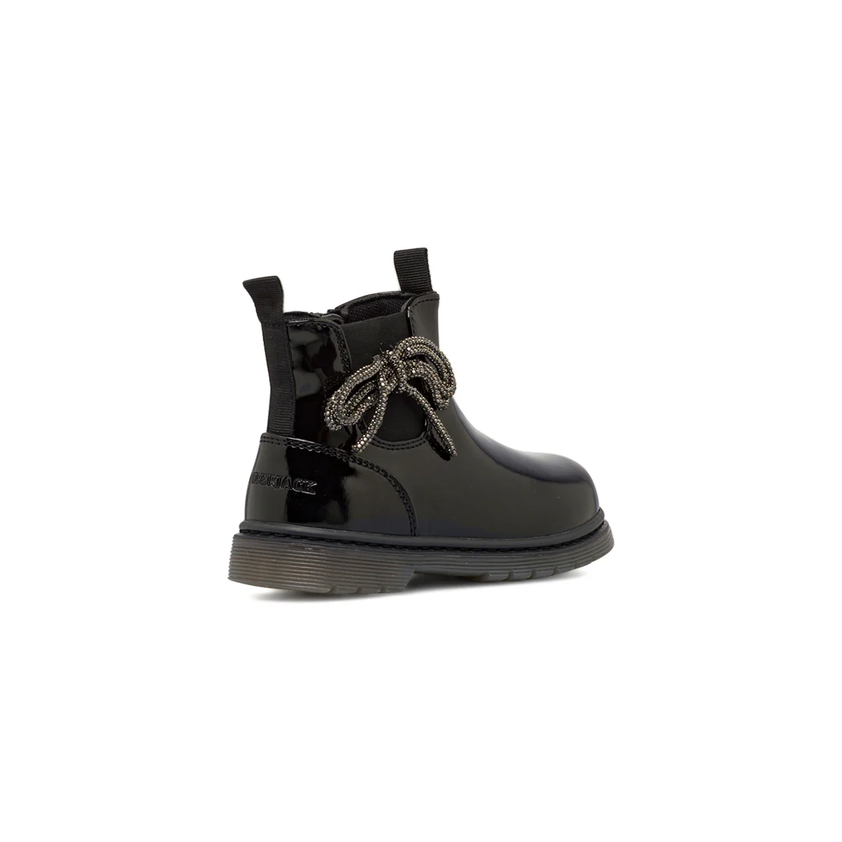 Stivaletti da bambina neri effetto vernice con fiocco in glitter Lumberjack - Image 3