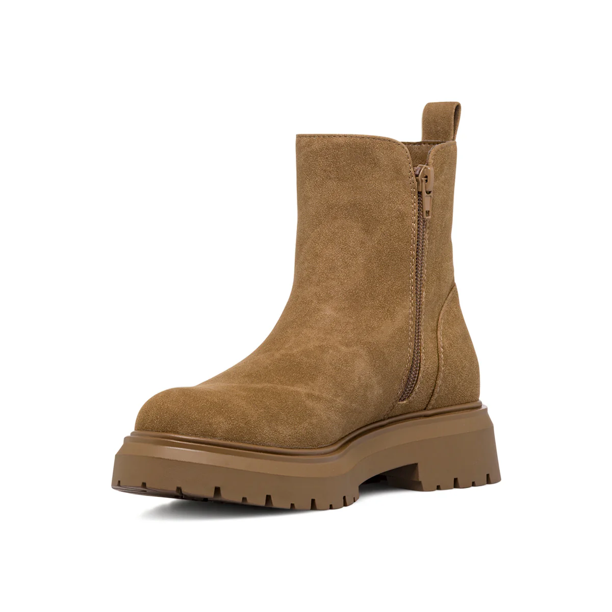 Stivaletti da donna beige effetto scamosciato con suola platform Swish Jeans - Image 4