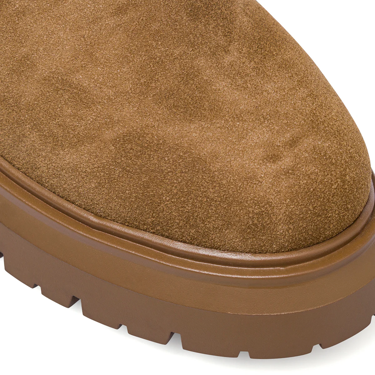 Stivaletti da donna beige effetto scamosciato con suola platform Swish Jeans - Image 5