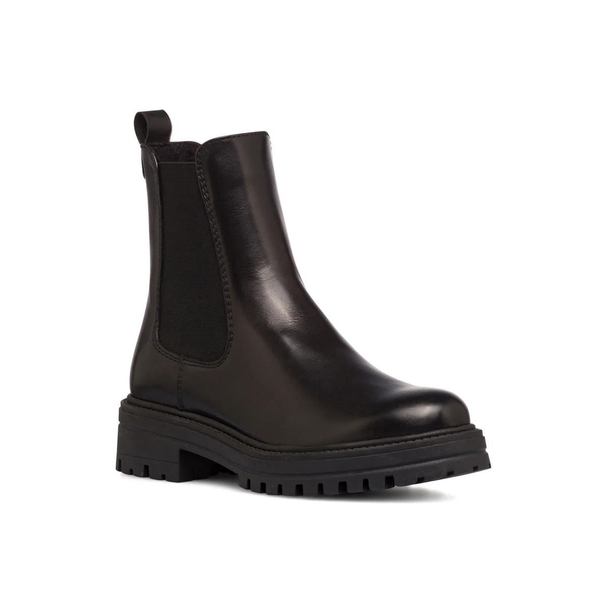 Stivaletti con elastico laterale da donna in pelle neri Primopiano - Image 2
