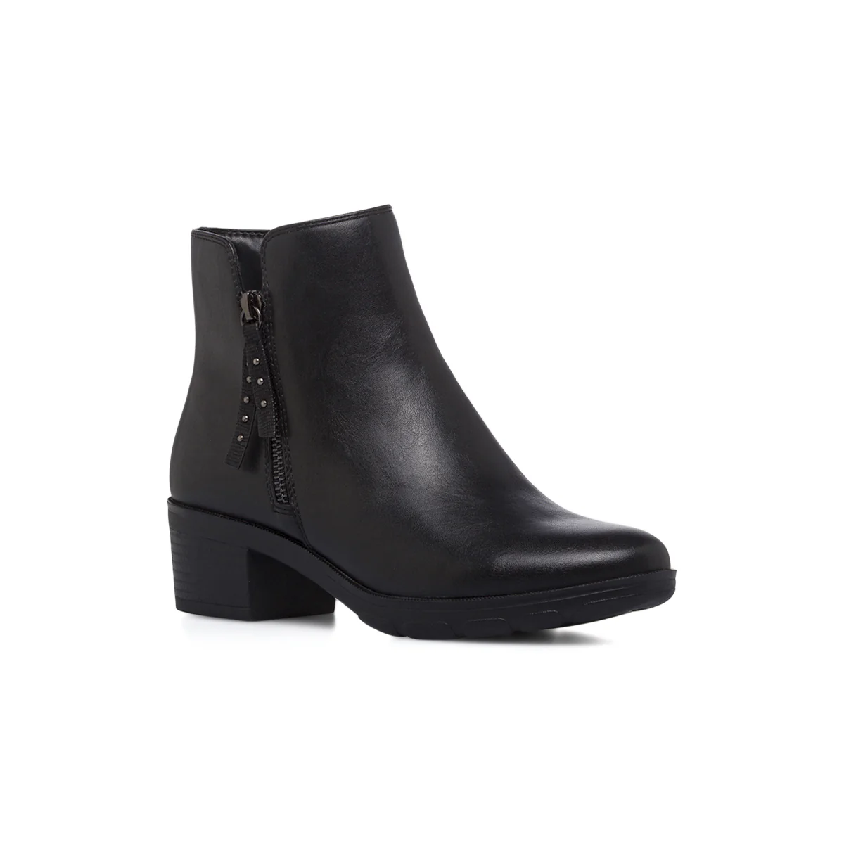 Stivaletti da donna neri con borchie laterali e chiusura zip P Soft - Image 2