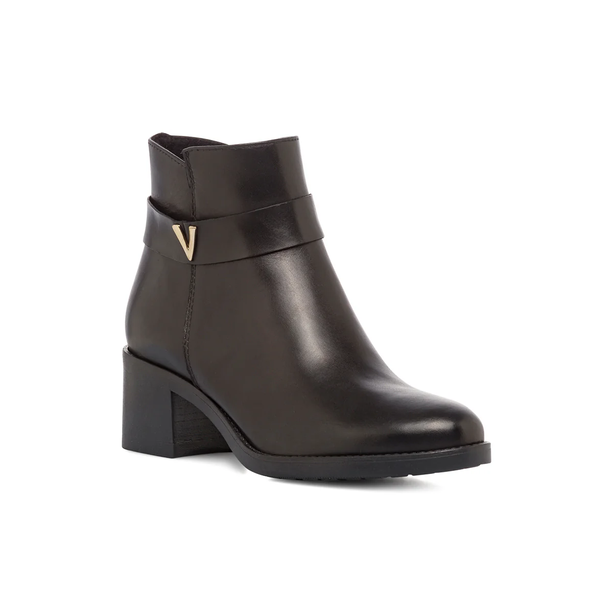 Stivaletti con tacco da donna neri in pelle con tacco P Essentials - Image 5