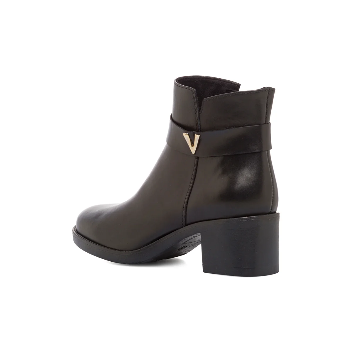 Stivaletti con tacco da donna neri in pelle con tacco P Essentials - Image 6