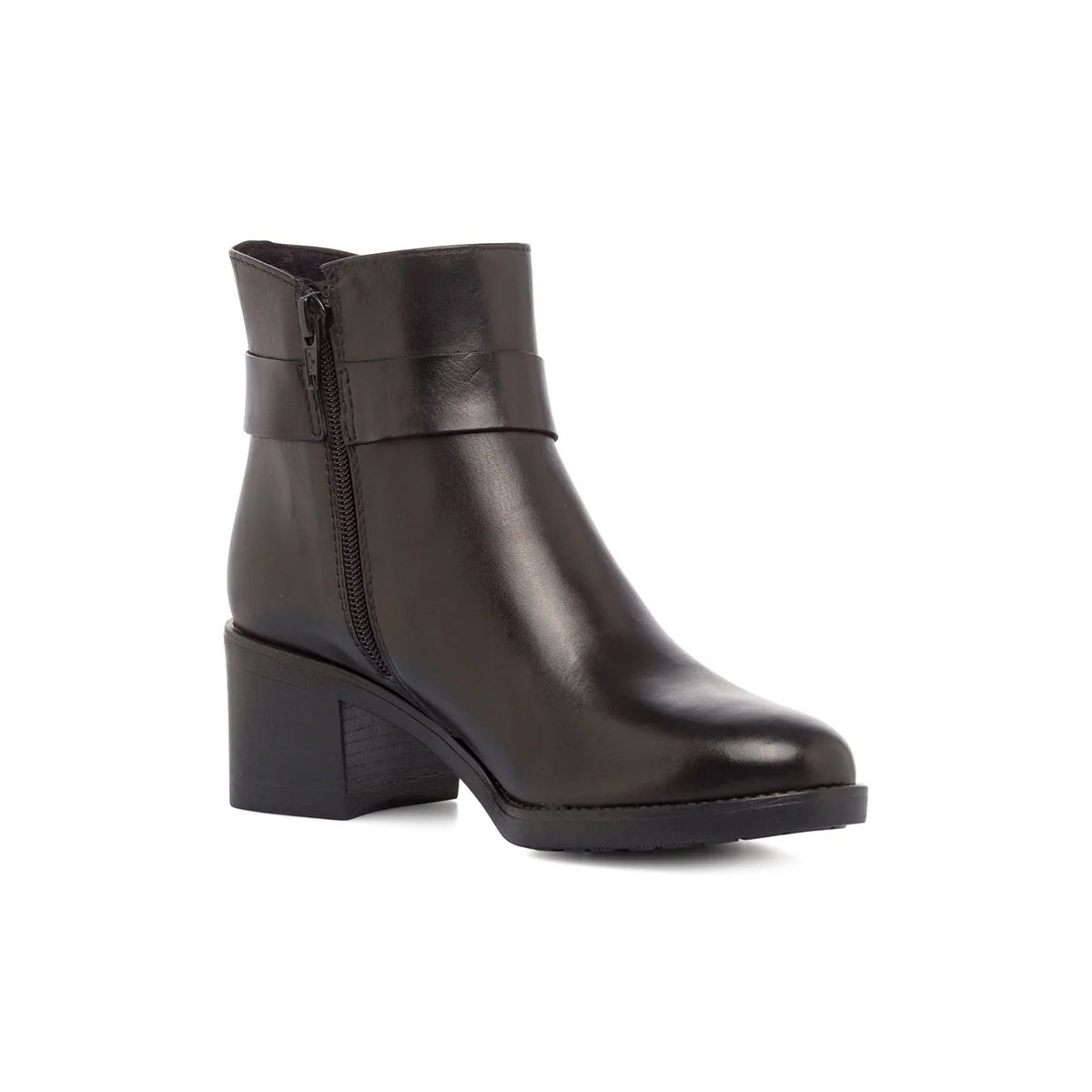 Stivaletti con tacco da donna neri in pelle con tacco P Essentials - Image 8