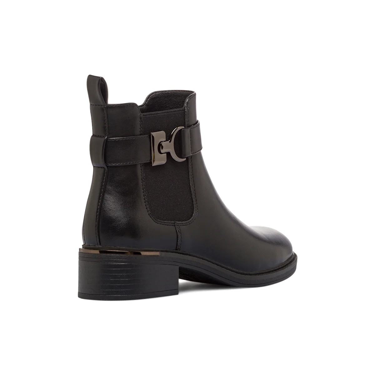 Stivaletti da donna neri in pelle con zip e fibbia laterale P Soft - Image 3