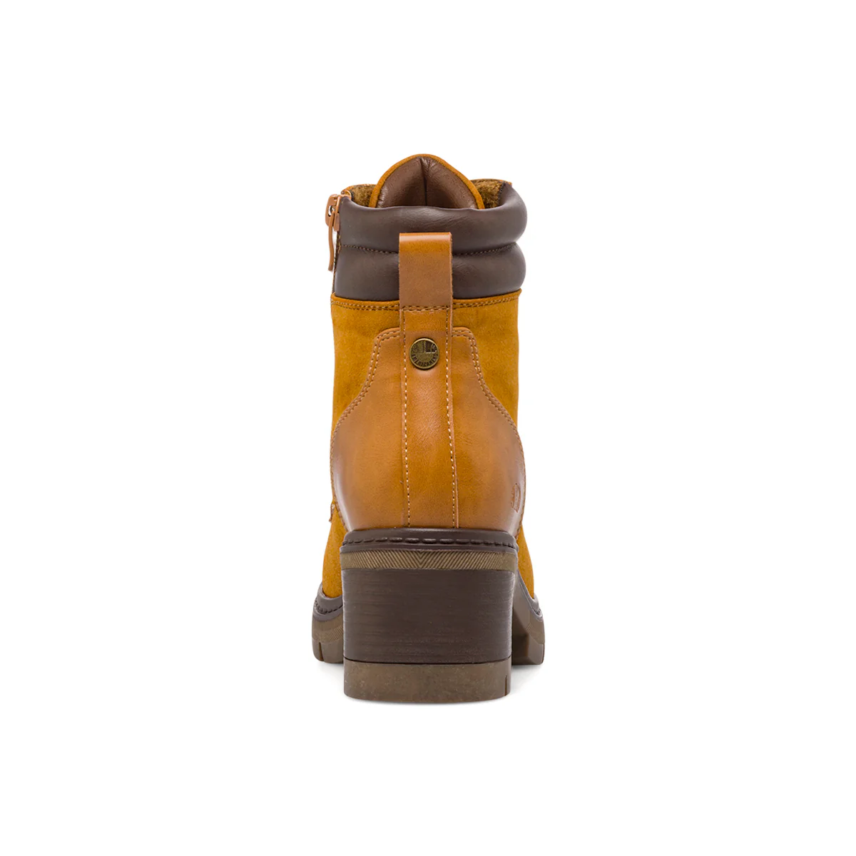 Stivaletti da donna ocra in pelle scamosciata con tacco e zip laterale Americanino - Image 4