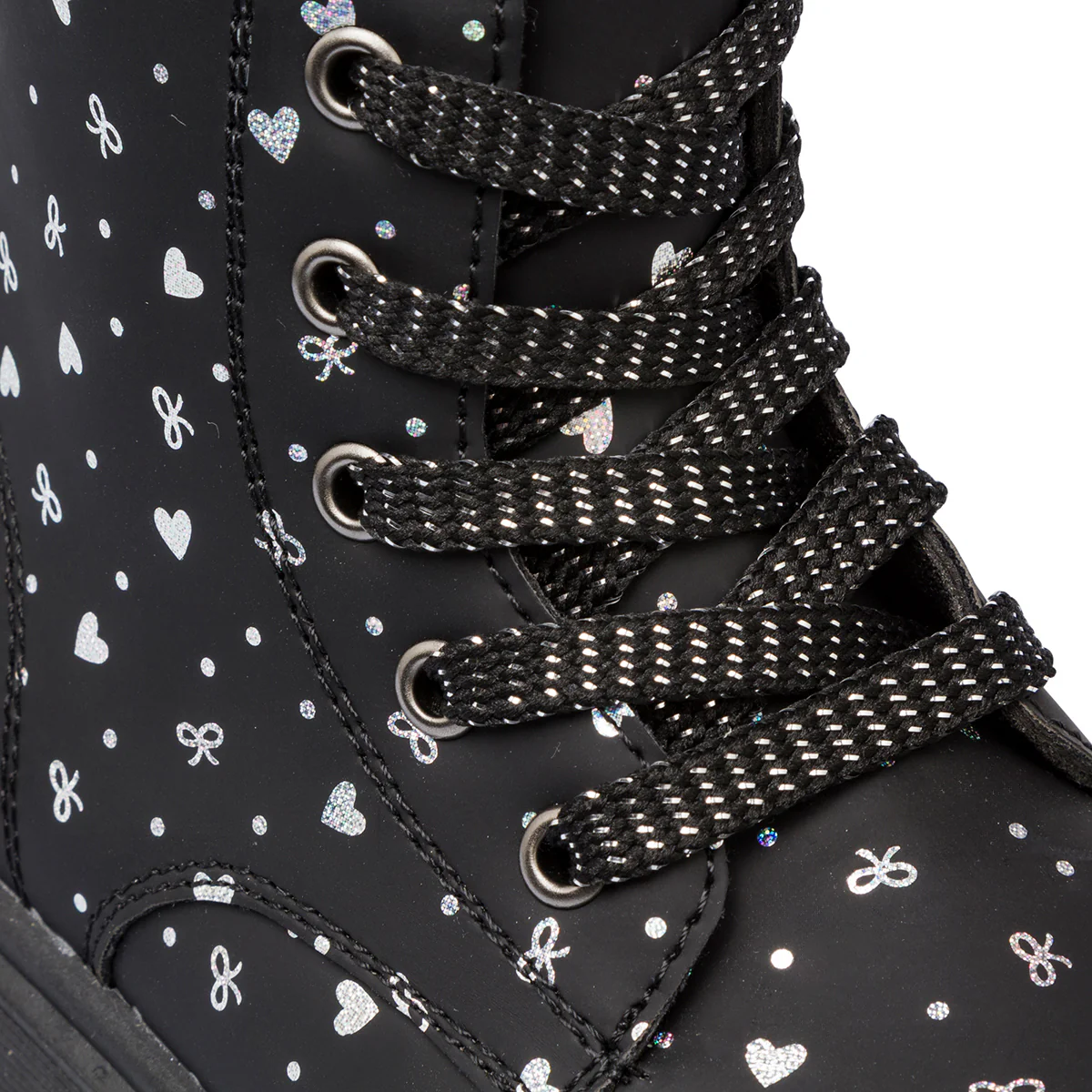 Stivaletti da ragazza neri con dettagli glitter Le Scarpe di Alice - Image 6