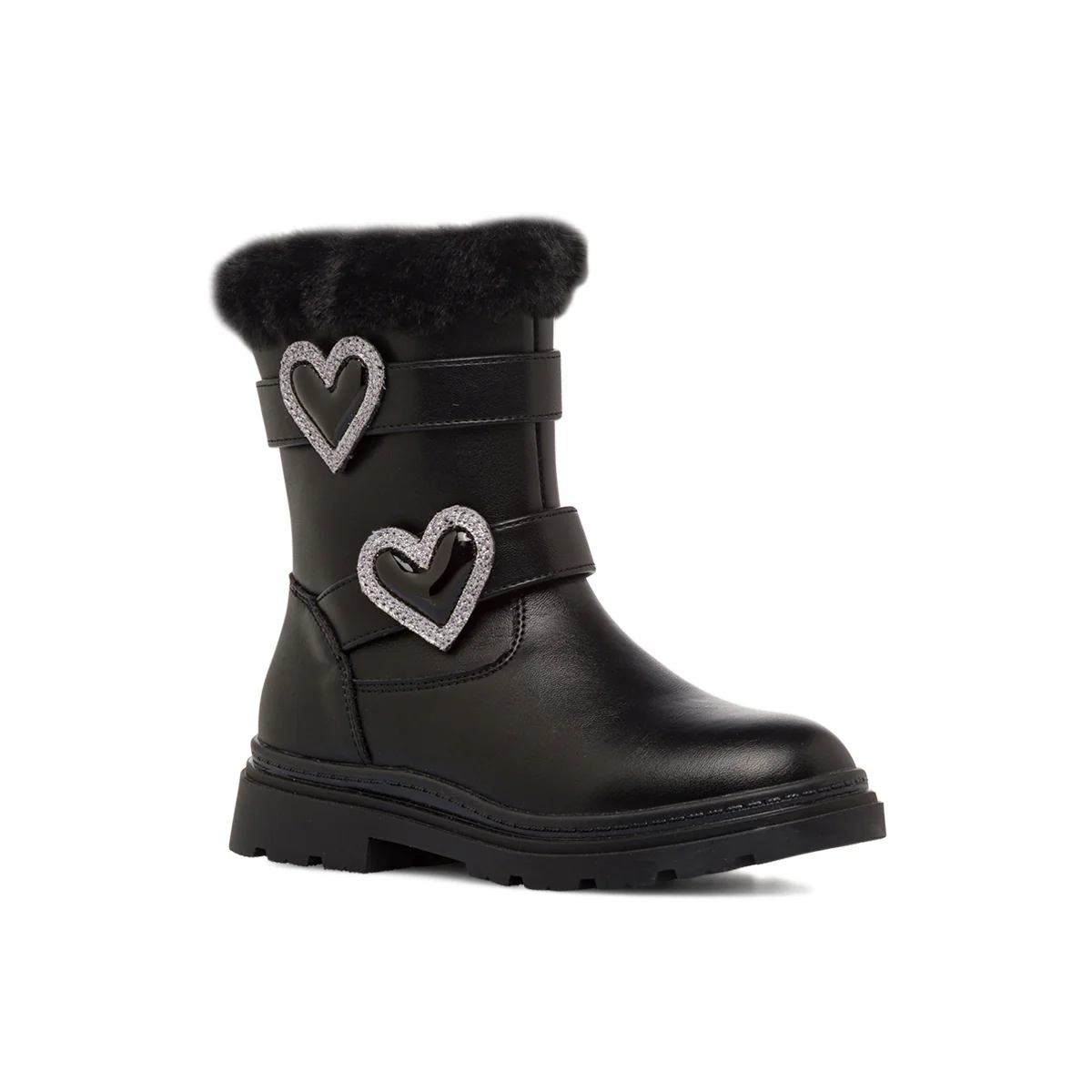 Stivaletti da Ragazza neri con fibbie a cuore in strass Swish Jeans - Image 2