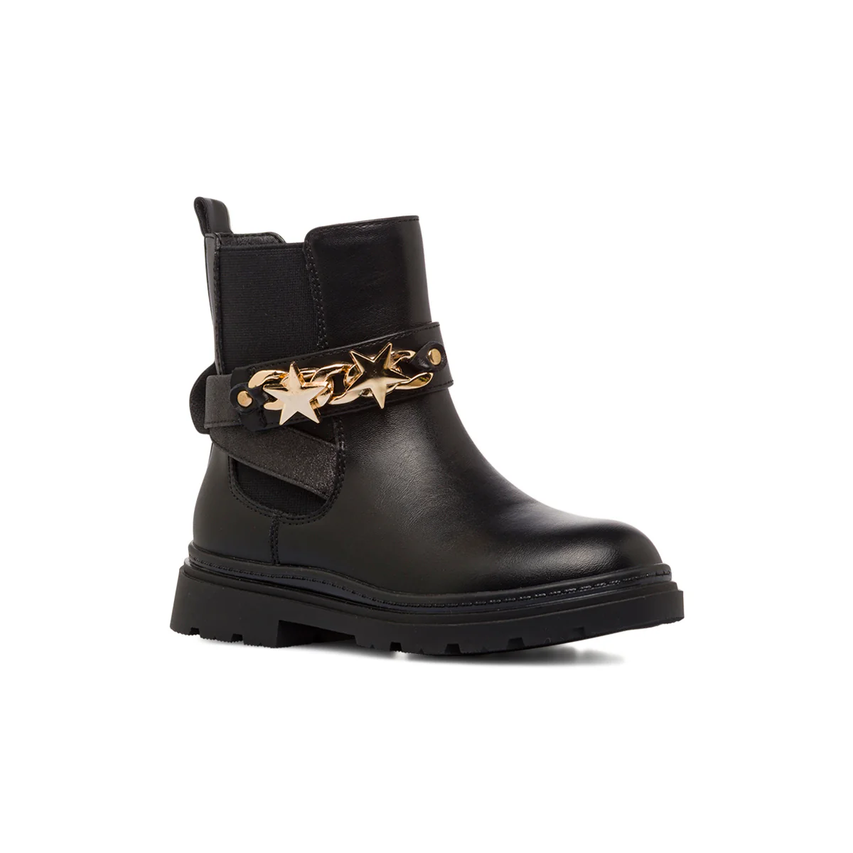 Stivaletti da Ragazza neri Swish Jeans con catena e stelle dorate - Image 2
