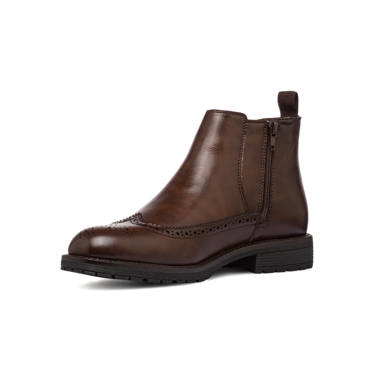 Stivaletti eleganti da uomo marroni con dettagli brogue Riflessi Urbani - Image 4