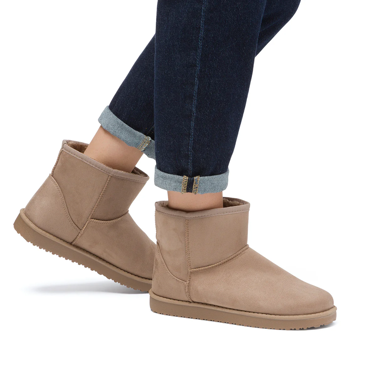 Stivaletti imbottiti effetto scamosciato khaki da Donna Lora Ferres - Image 3
