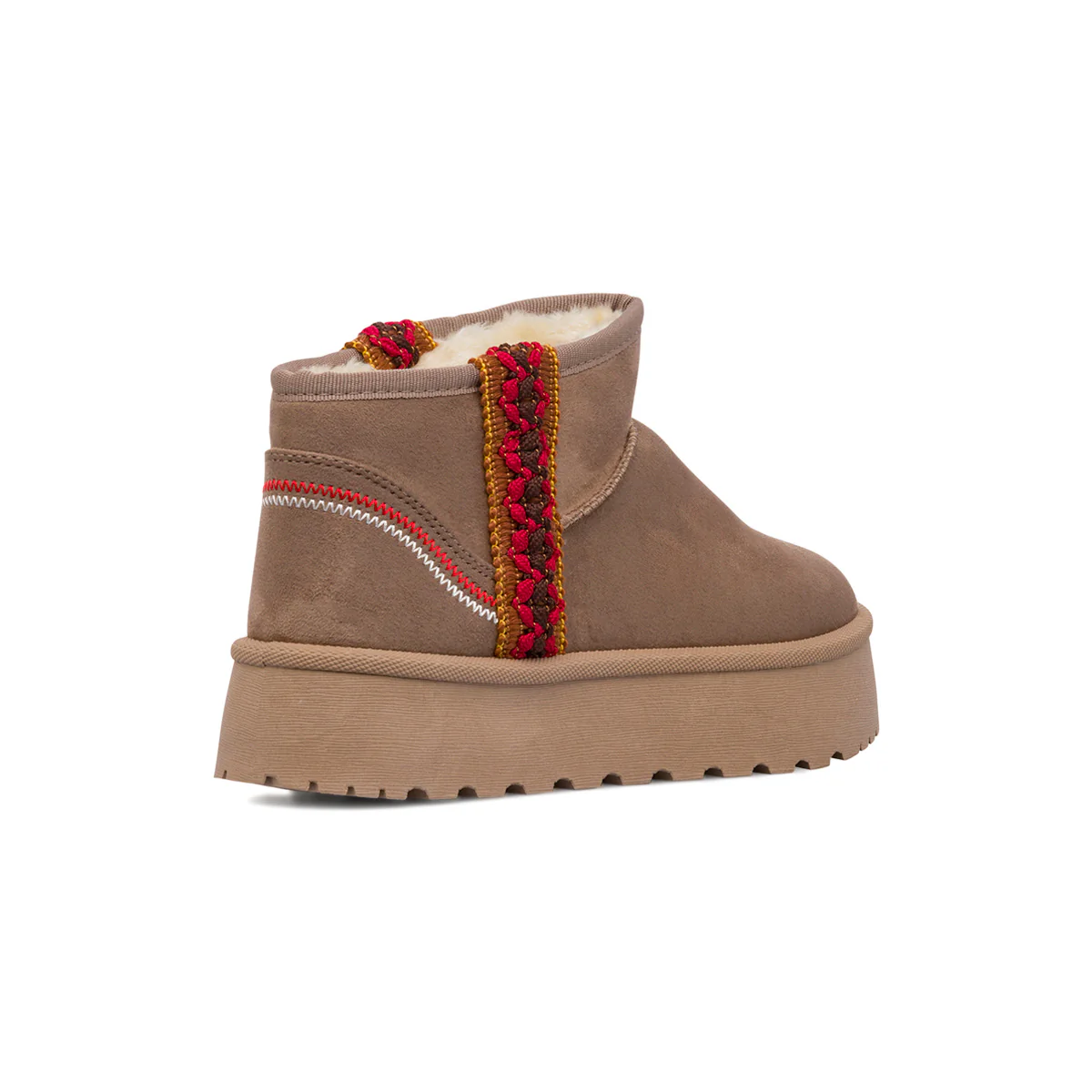 Stivaletti imbottiti effetto scamosciato con ricami da Donna khaki Lora Ferres - Image 6