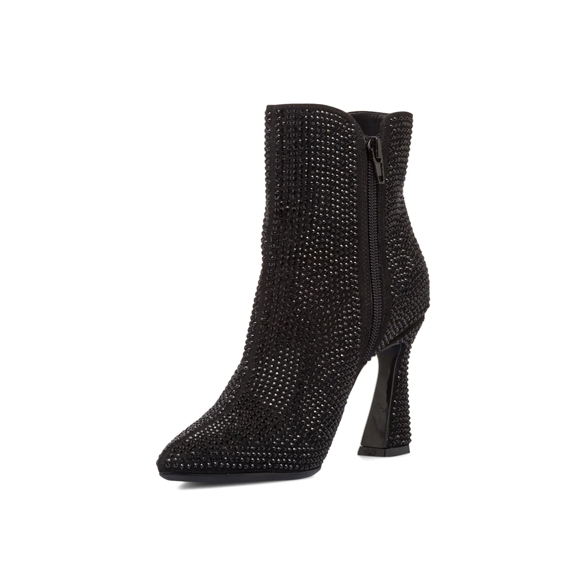 Stivaletti gioiello neri da donna con tacco 9 cm e strass Lora Ferres - Image 8