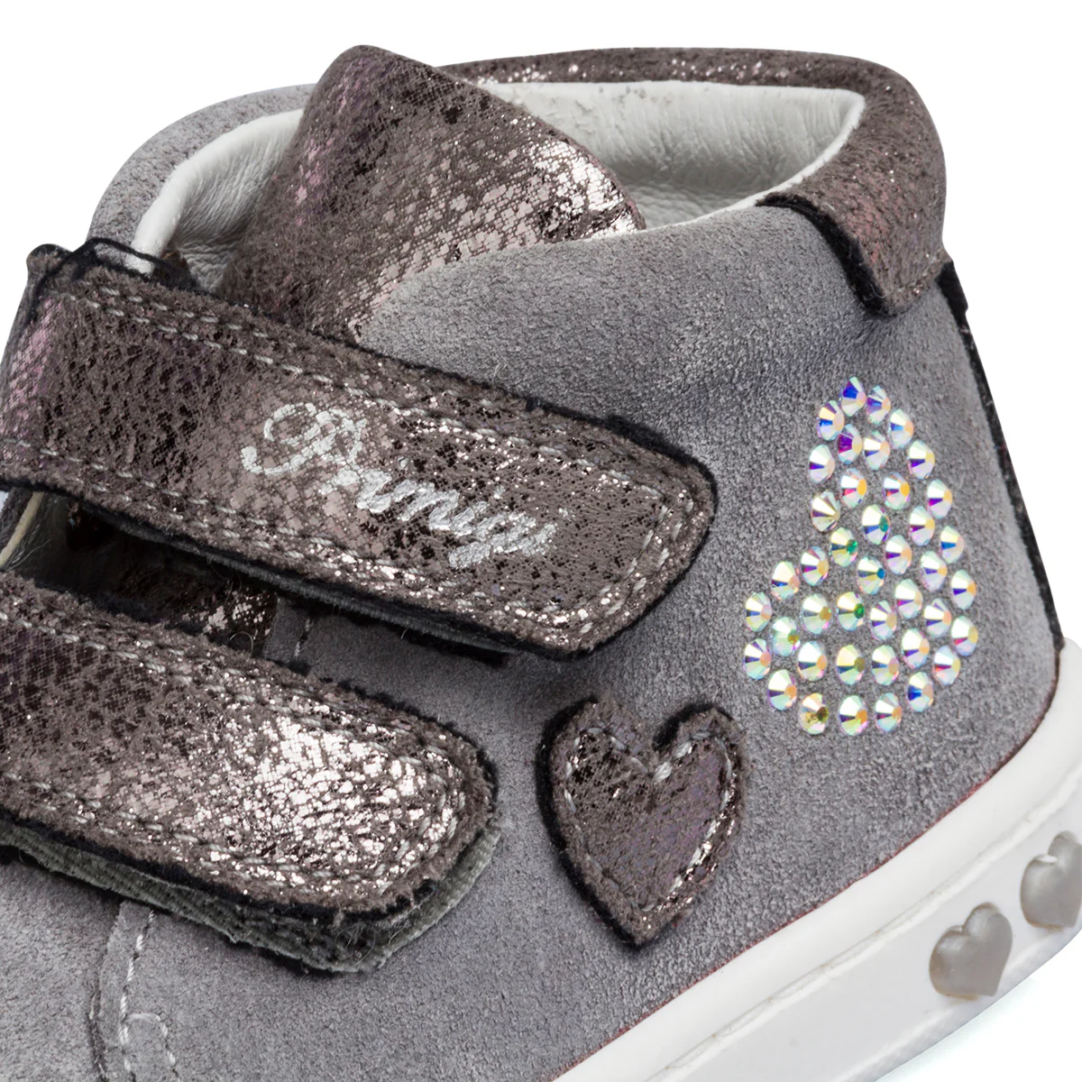 Stivaletti grigi da bambina con cuore di strass Primigi Baby Like - Image 6