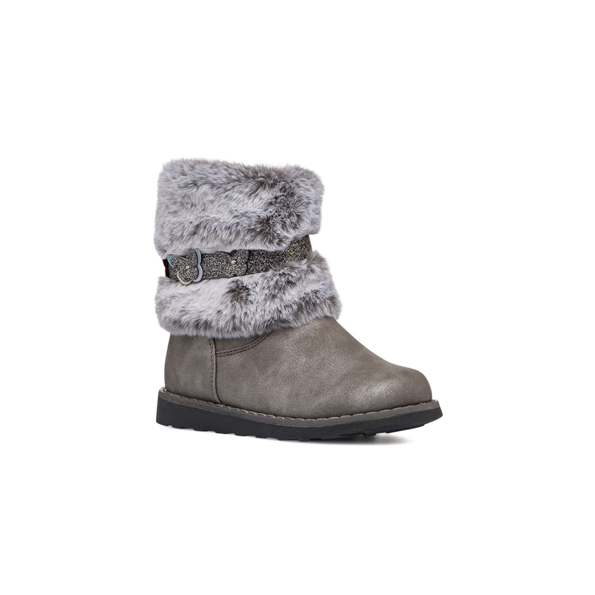 Stivaletti imbottiti grigi da bambina con finta pelliccia Le Scarpe di Alice - Image 2