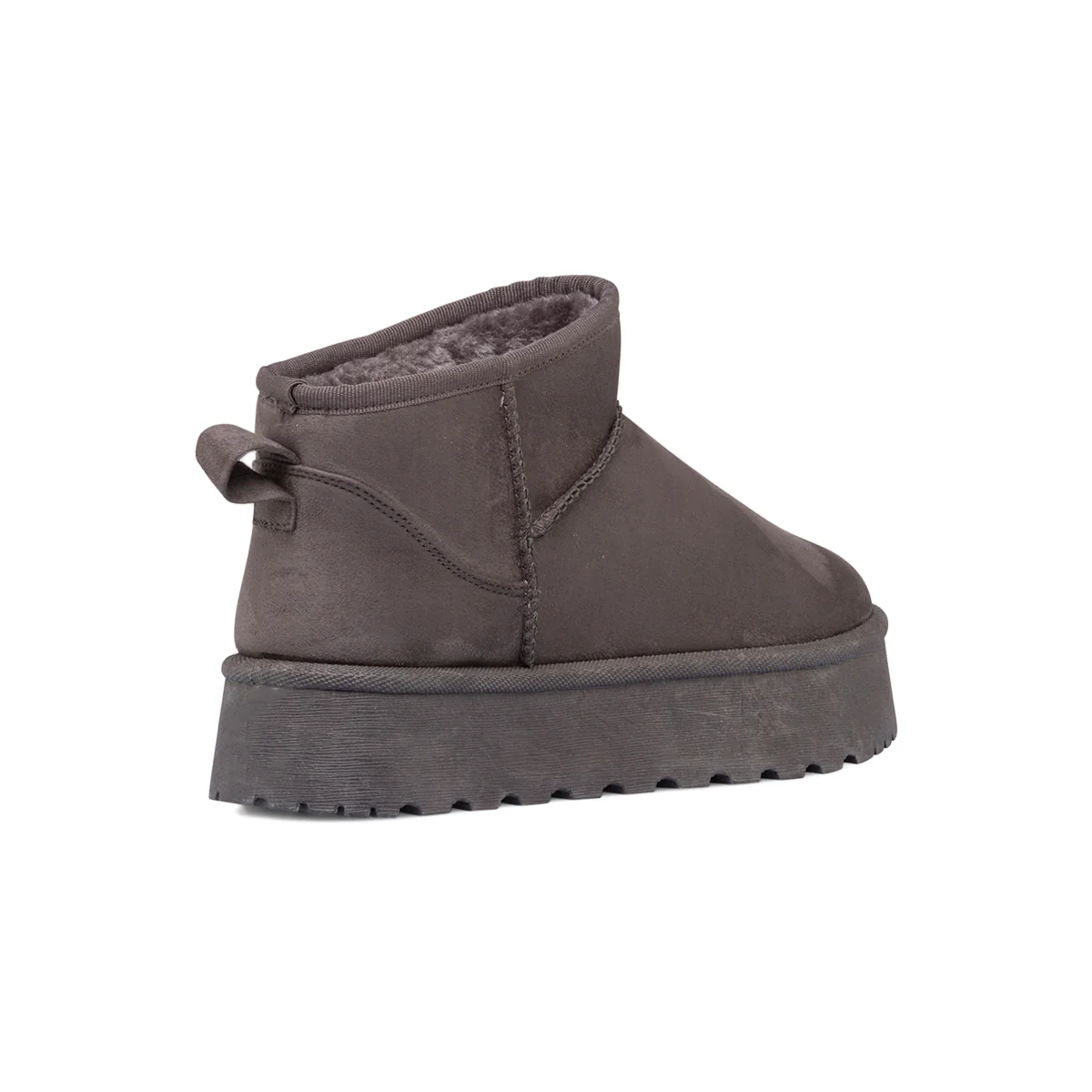 Stivaletti imbottiti grigi in tessuto da donna con suola platform Lora Ferres - Image 6
