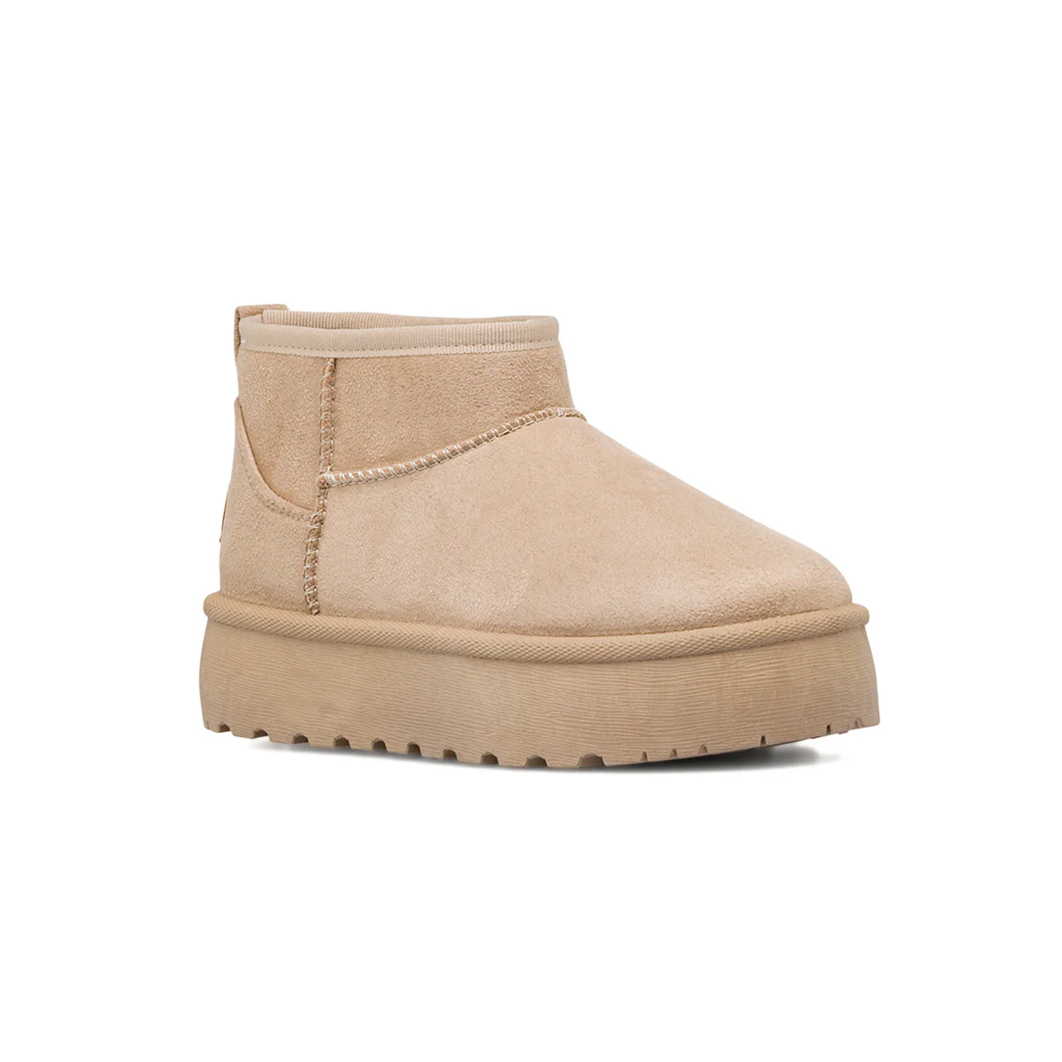 Stivaletti imbottiti da donna beige in tessuto con suola platform Americanino - Image 2