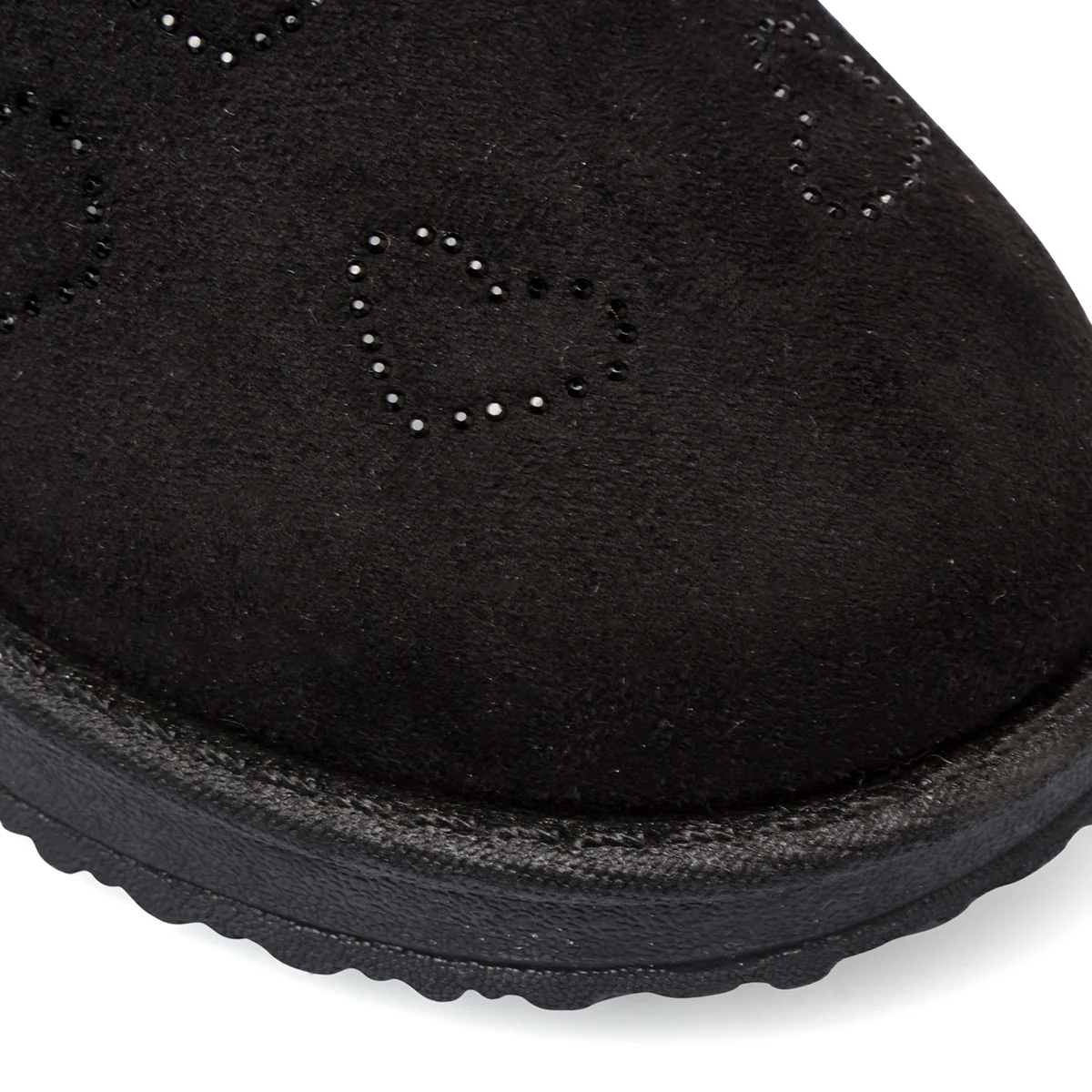 Stivaletti imbottiti cozy boots neri da bambina con cuori strass e fiocchetto 10 Baci - Image 5