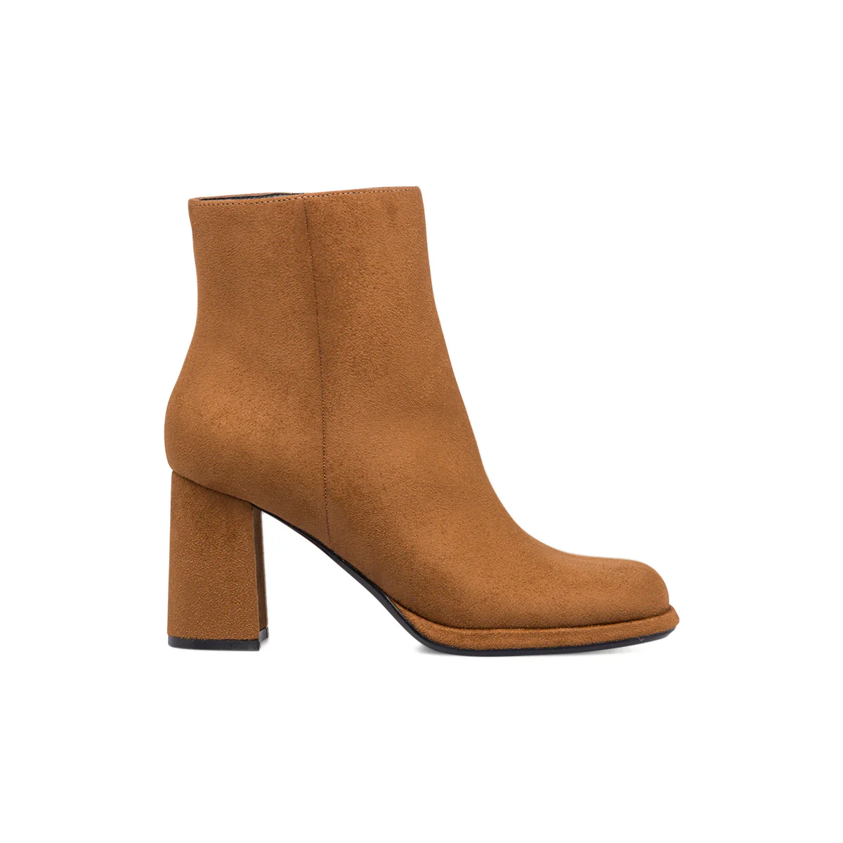 Stivaletti in microfibra marroni da donna con zip e tacco a blocco 8 cm Swish Jeans - Image 4