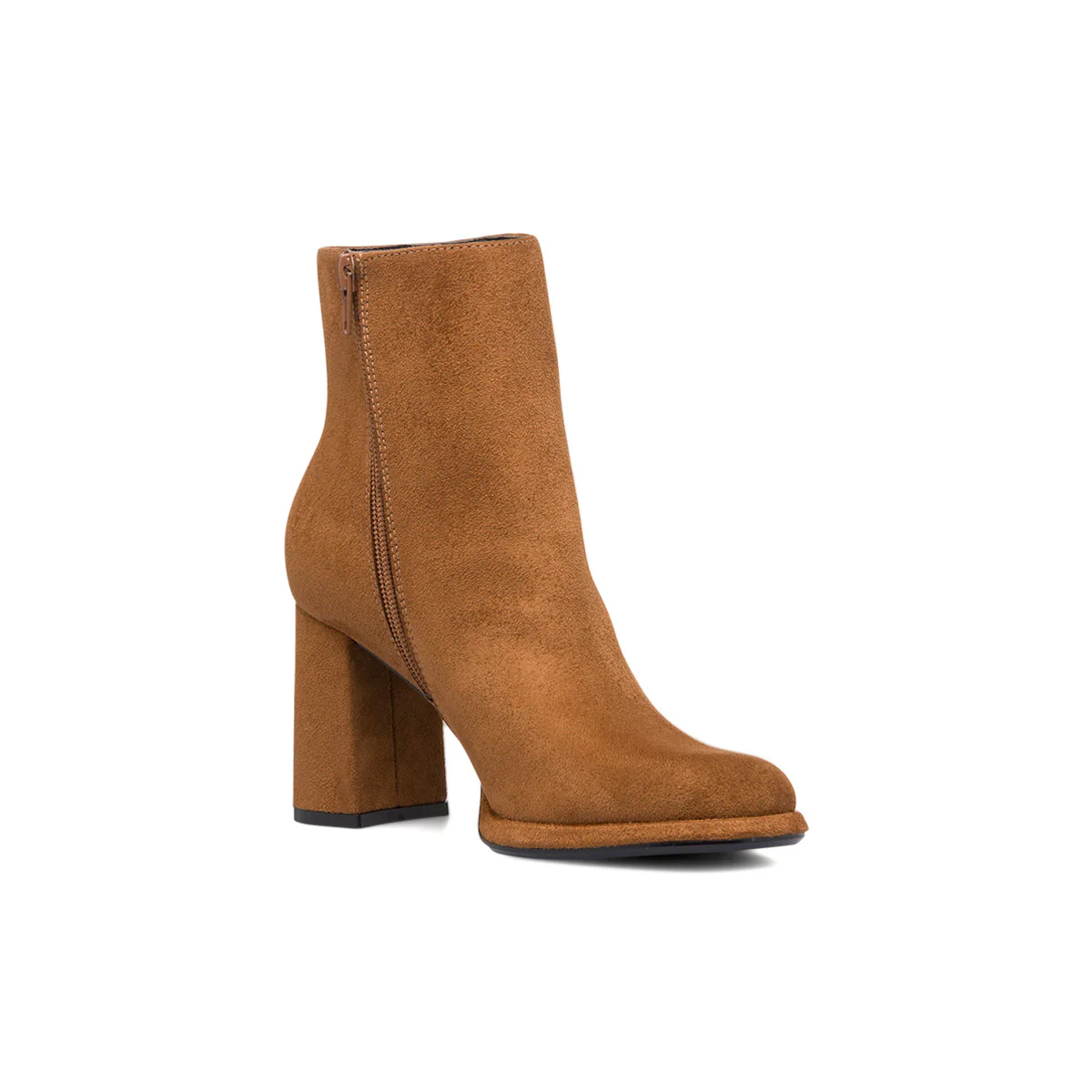Stivaletti in microfibra marroni da donna con zip e tacco a blocco 8 cm Swish Jeans - Image 7
