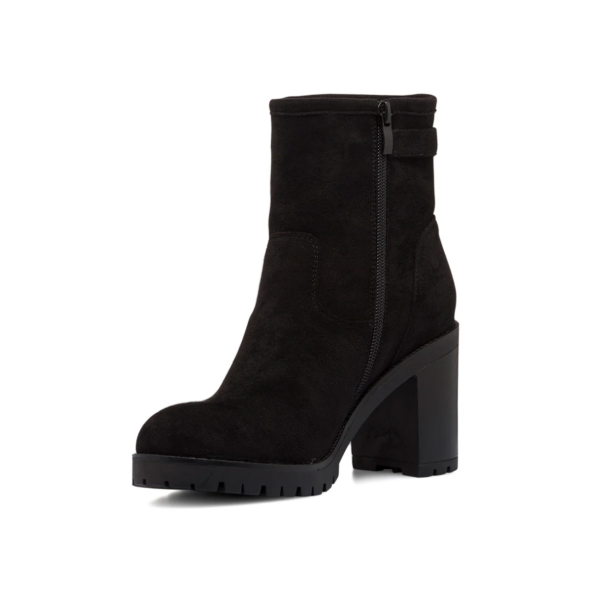 Stivaletti in microfibra neri da donna con zip e tacco a blocco 9 cm Lora Ferres - Image 5