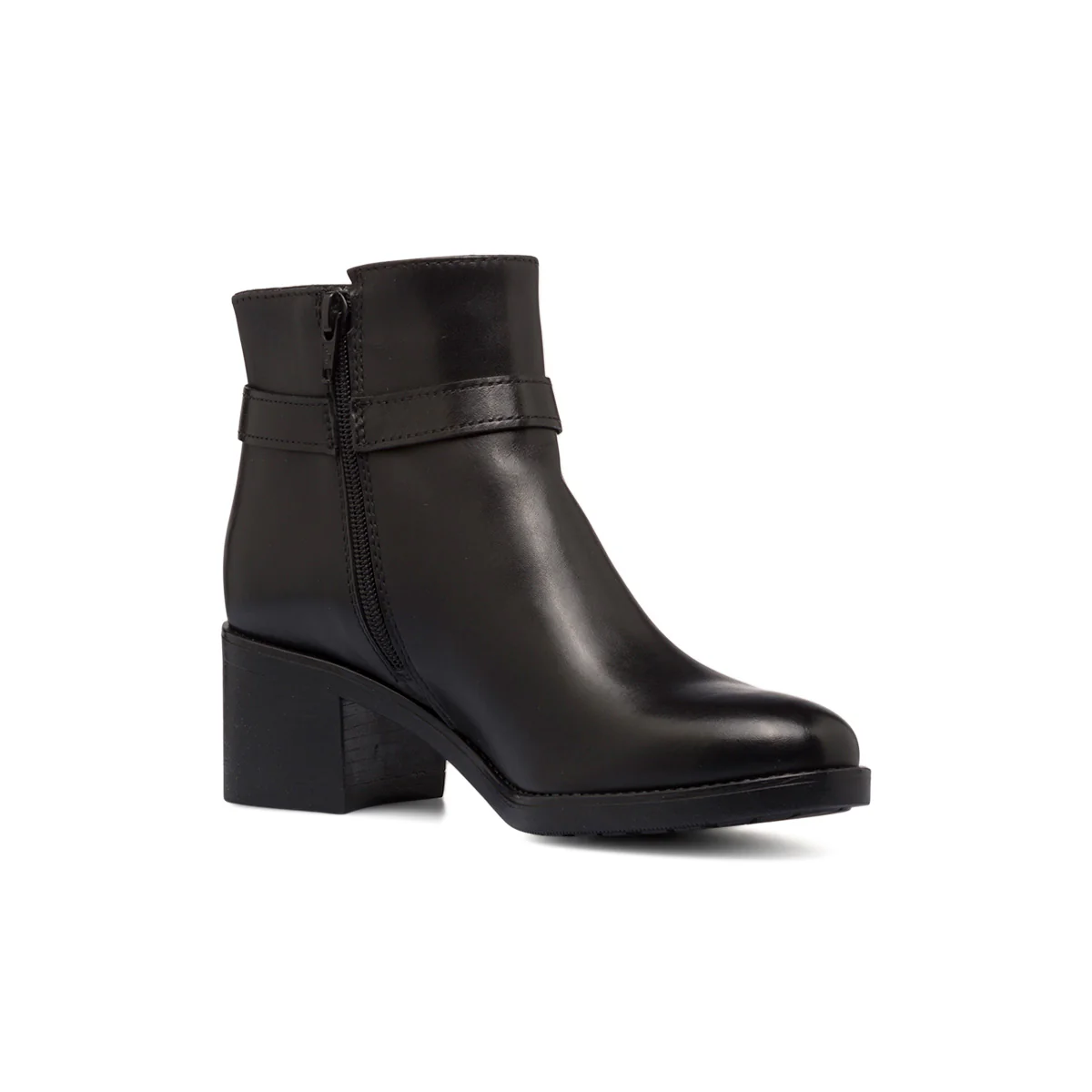 Stivaletti in pelle neri da donna con tacco a blocco 6 cm P Essentials - Image 5