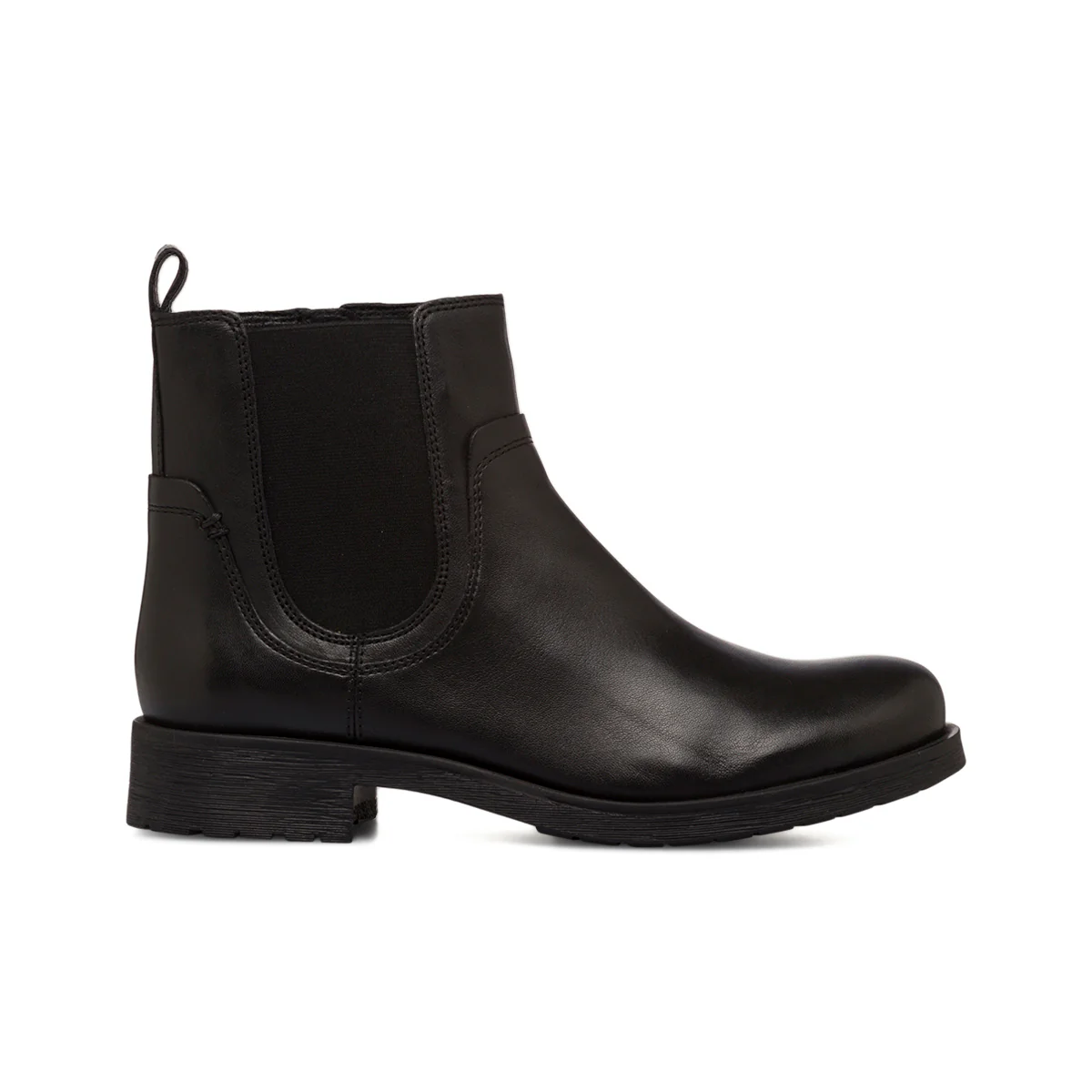 Stivaletti in pelle neri da donna con zip e inserto elastico Geox Rawelle