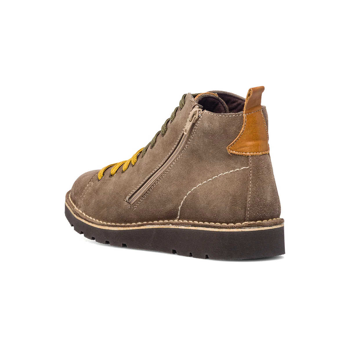 Stivaletti khaki in pelle scamosciata con zip laterale Primopiano - Image 3
