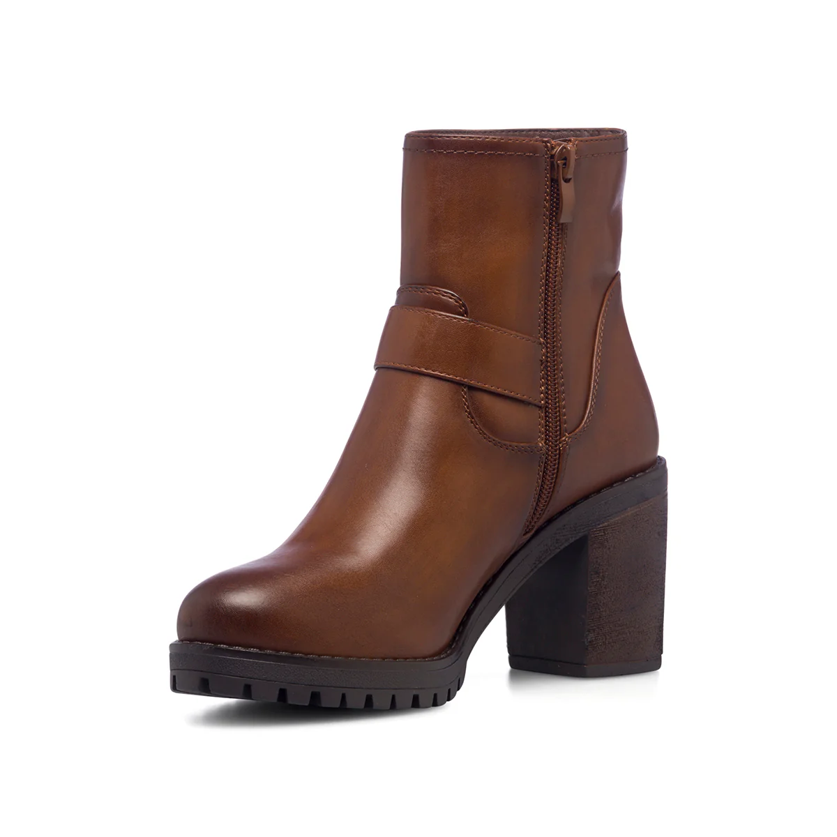 Stivaletti marroni da donna con cinturino e tacco 7 cm Lora Ferres - Image 4