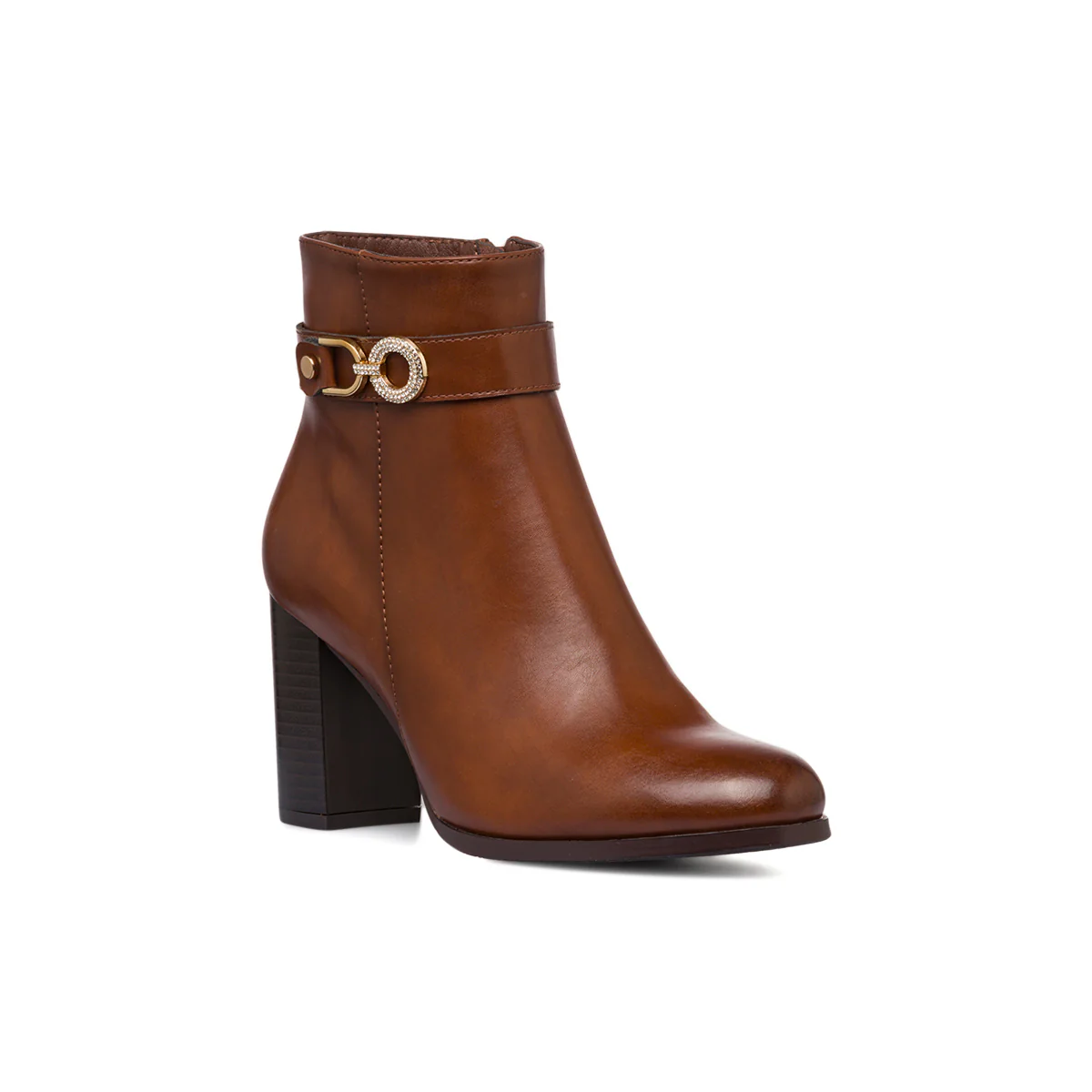 Stivaletti marroni da Donna con fibbia e tacco 8 cm Lora Ferres - Image 2