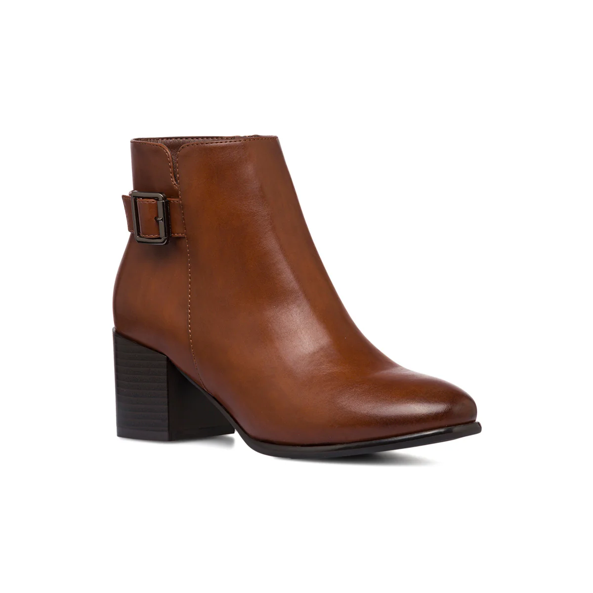 Stivaletti marroni da donna con tacco 6 cm e cinturino Lora Ferres - Image 2