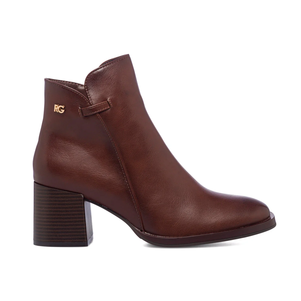 Stivaletti marroni da donna con tacco 6 cm Romeo Gigli Milano