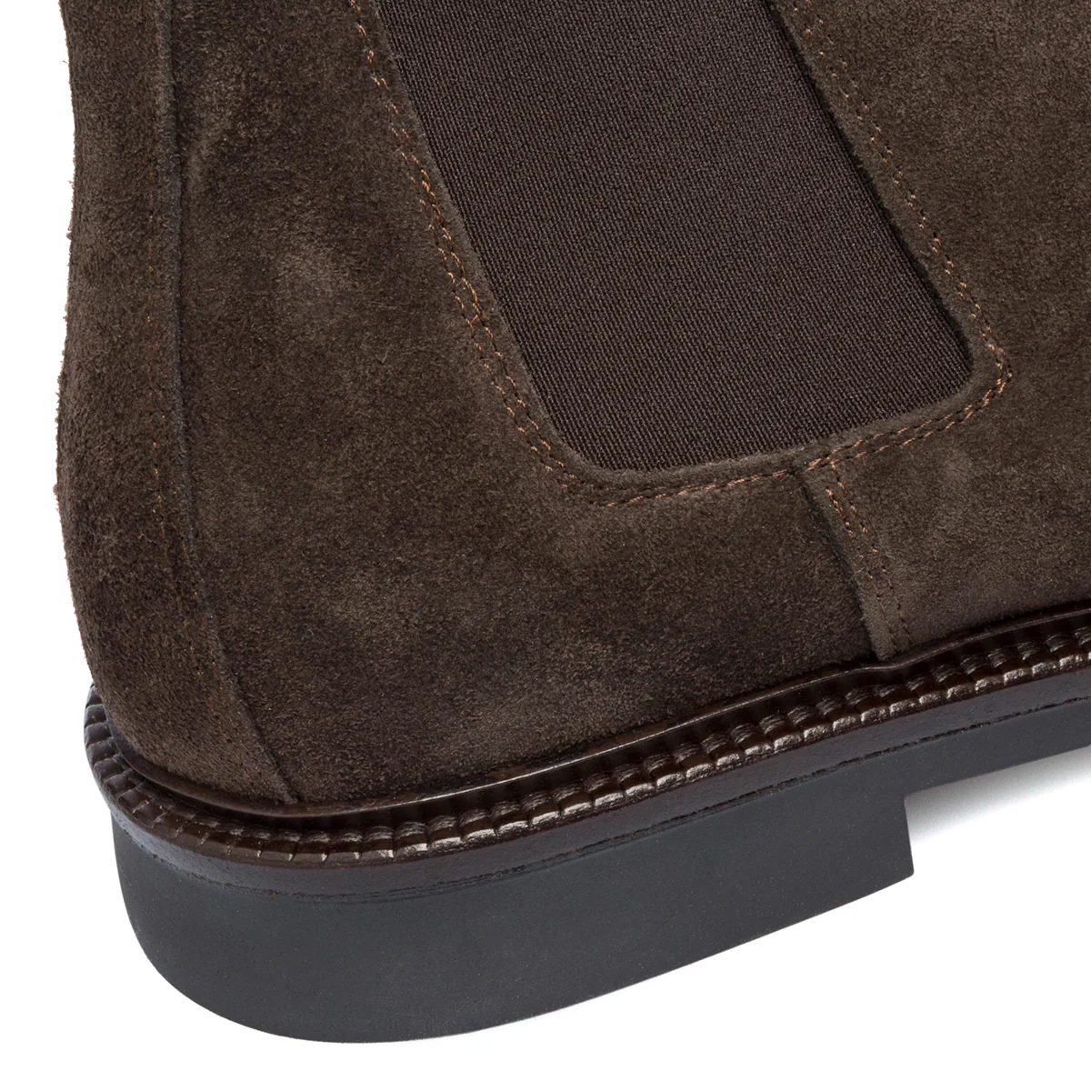Stivaletti marroni in pelle scamosciata con inserti elastici Primopiano - Image 7