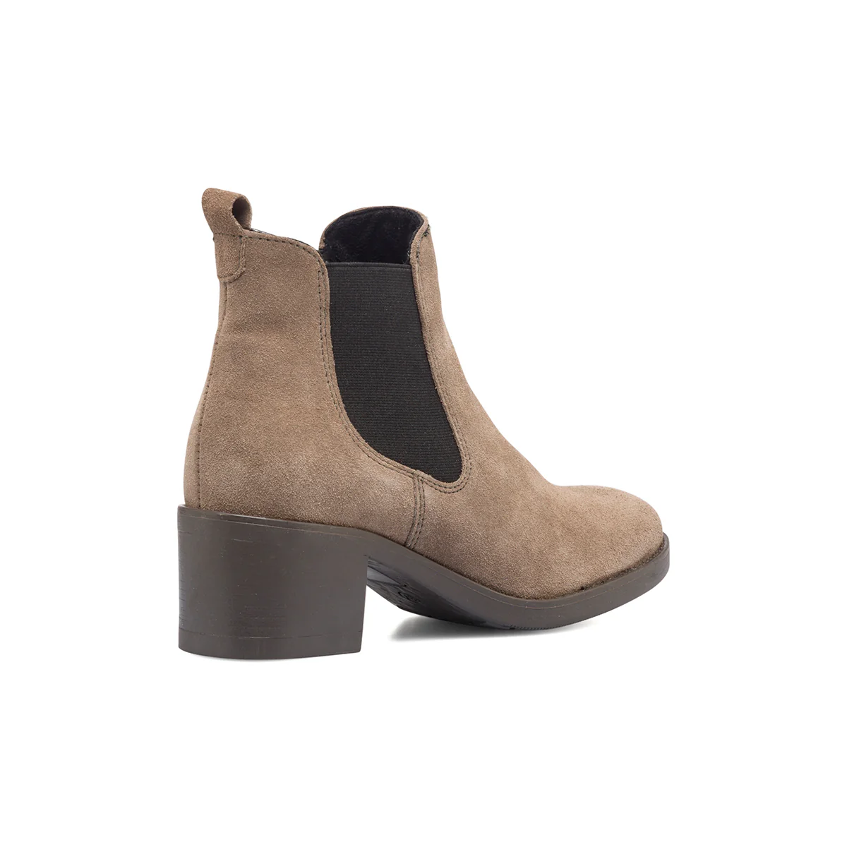 Stivaletti beige in pelle scamosciata da donna con tacco 5 cm Primopiano - Image 3