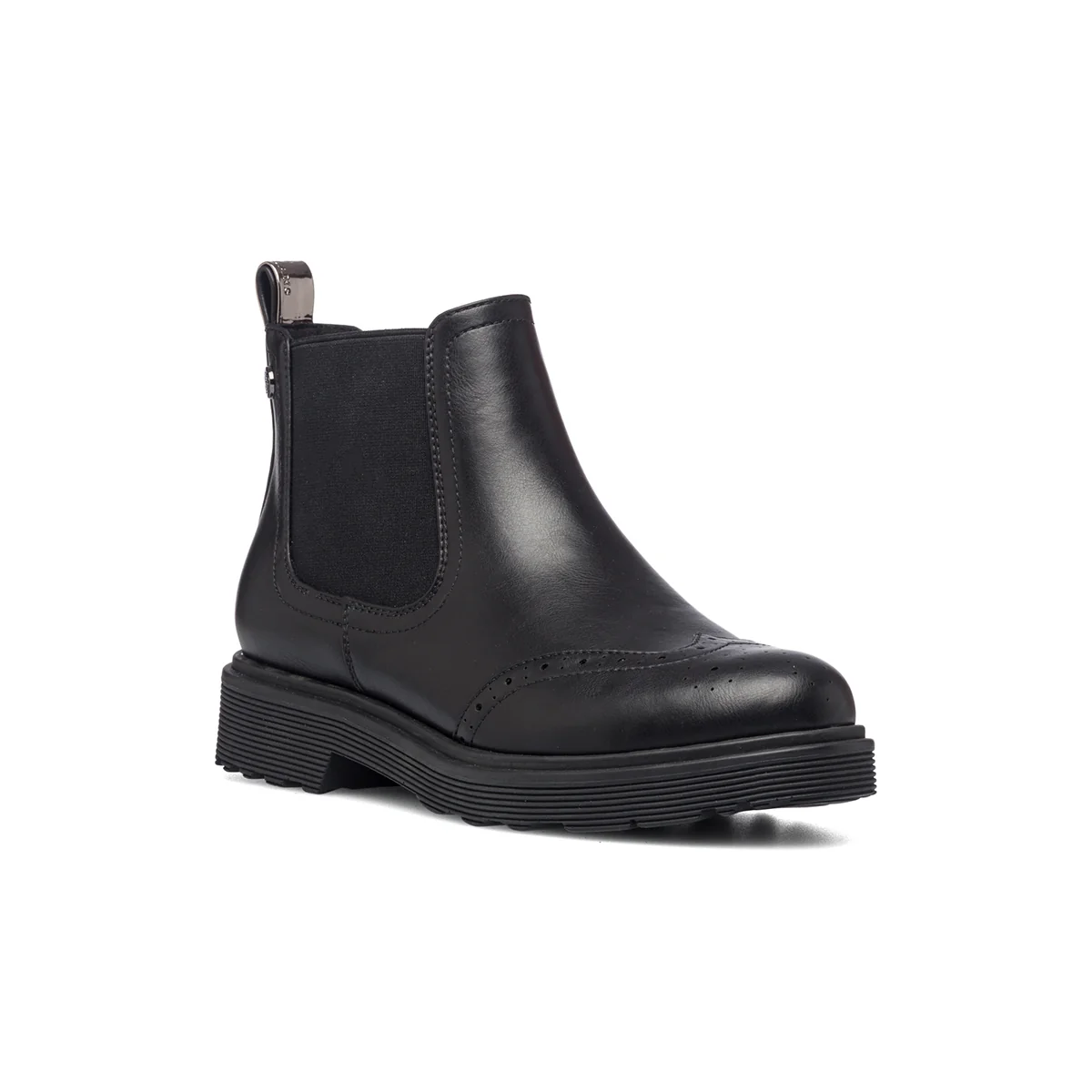 Stivaletti neri con inserti elastici e dettagli brogue Swish Jeans - Image 2