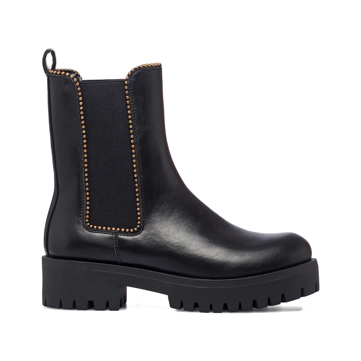 Stivaletti neri con suola carrarmato e piccole borchie Swish Jeans