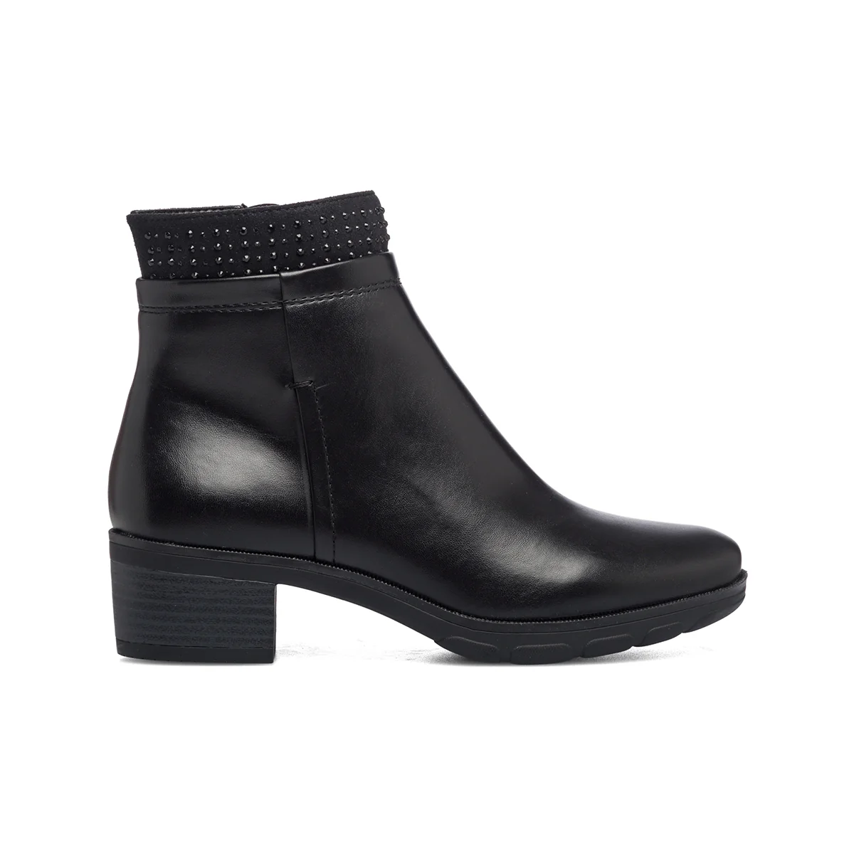 Stivaletti neri con tacco 4 cm P Soft