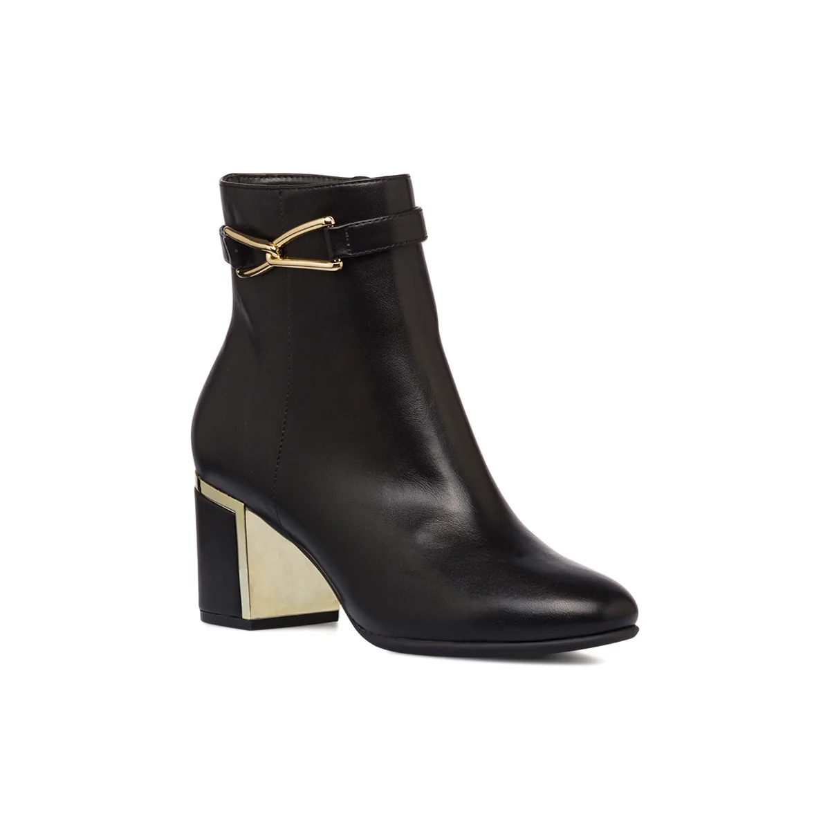 Stivaletti neri eleganti con tacco 6 cm da donna con dettaglio laminato Lora Ferres - Image 2
