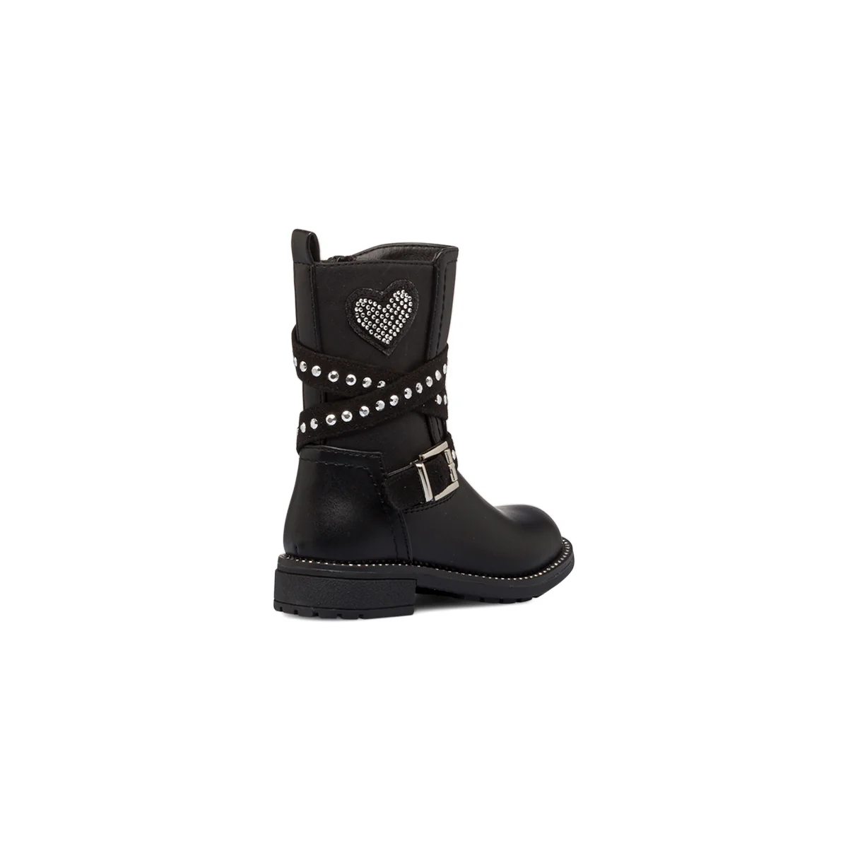 Stivaletti neri da bambina con cuore e piccole borchie Le scarpe di Alice - Image 3