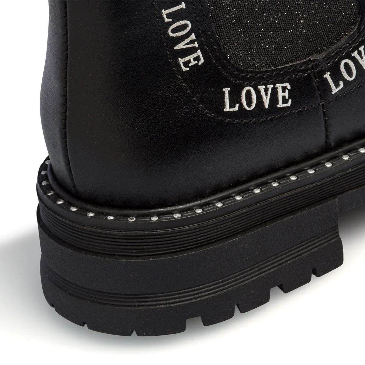 Stivaletti neri da bambina con inserto elastico glitterato 10 Baci - Image 8