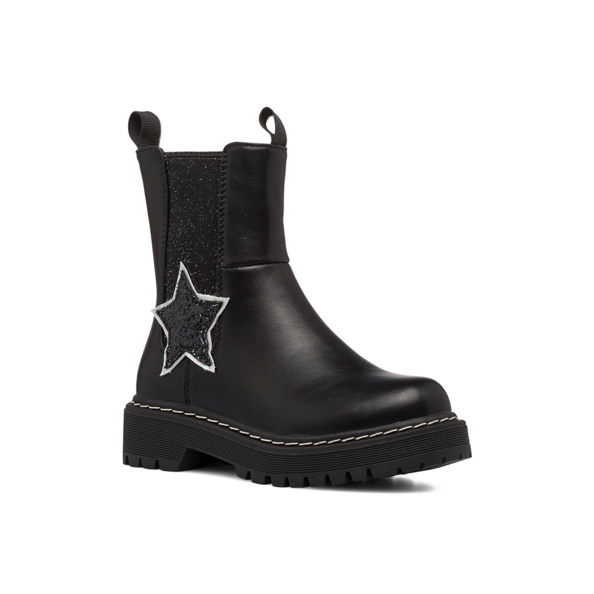 Stivaletti neri da bambina con zip e inserto elastico 10 Baci - Image 2