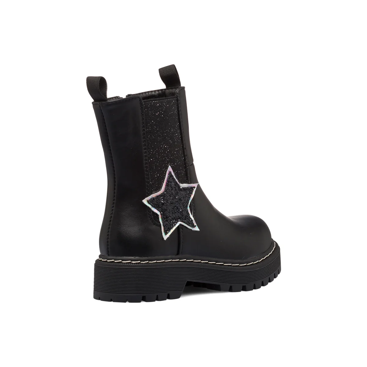Stivaletti neri da bambina con zip e inserto elastico 10 Baci - Image 3