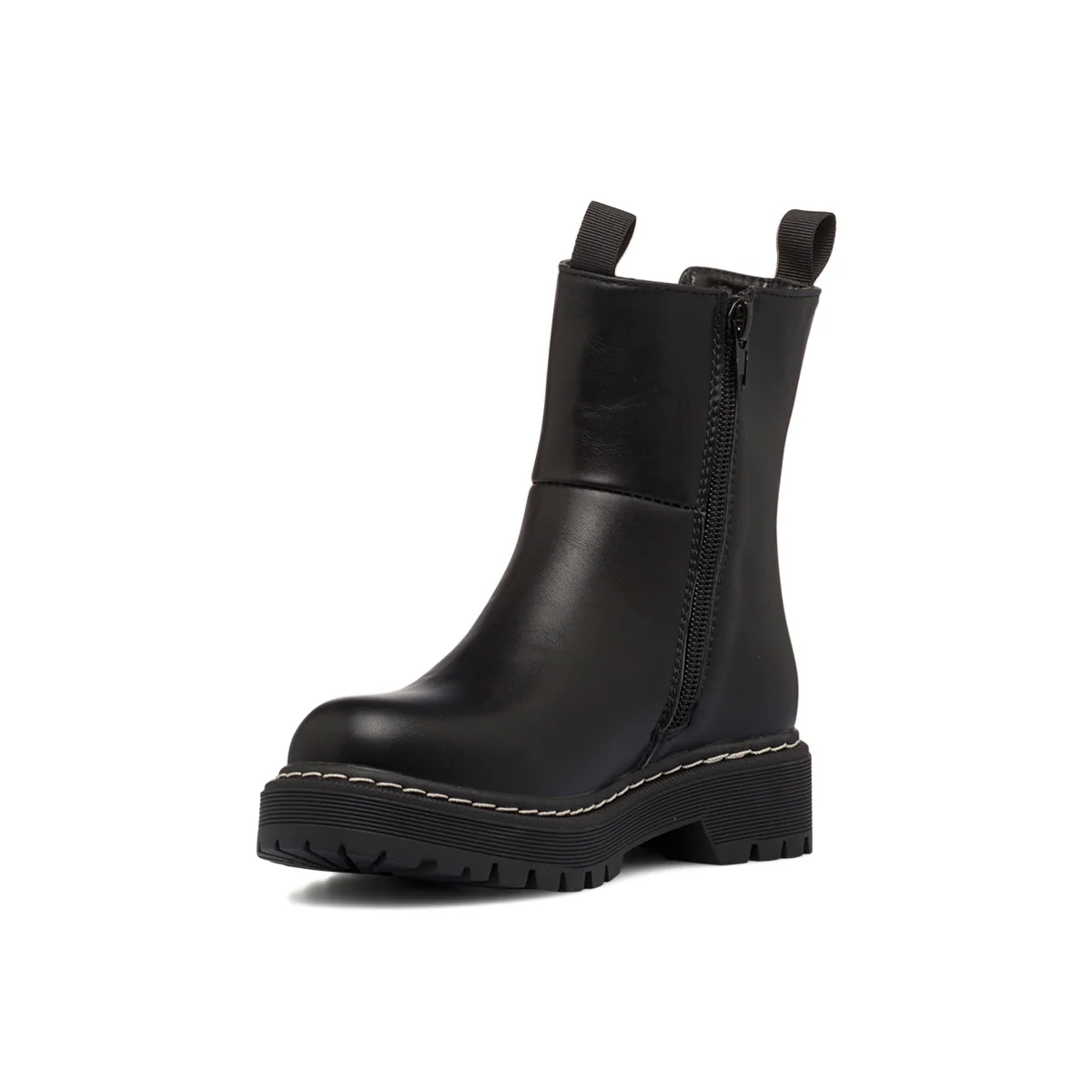 Stivaletti neri da bambina con zip e inserto elastico 10 Baci - Image 4