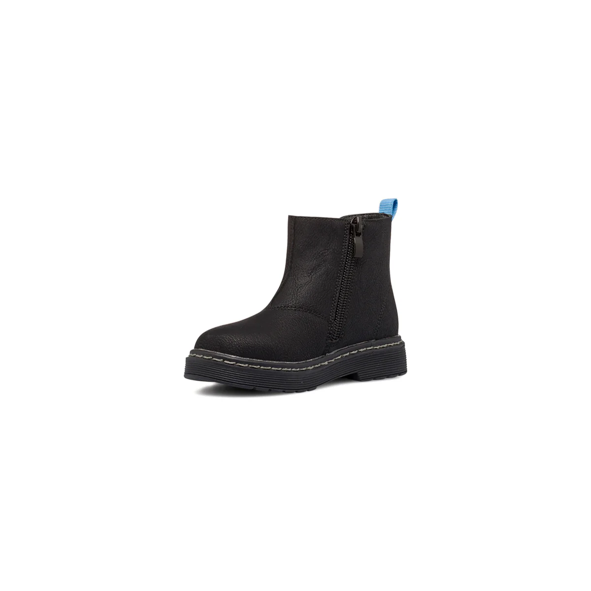 Stivaletti neri da bambino con zip e inserto elastico blu Birilli&Monelli - Image 4